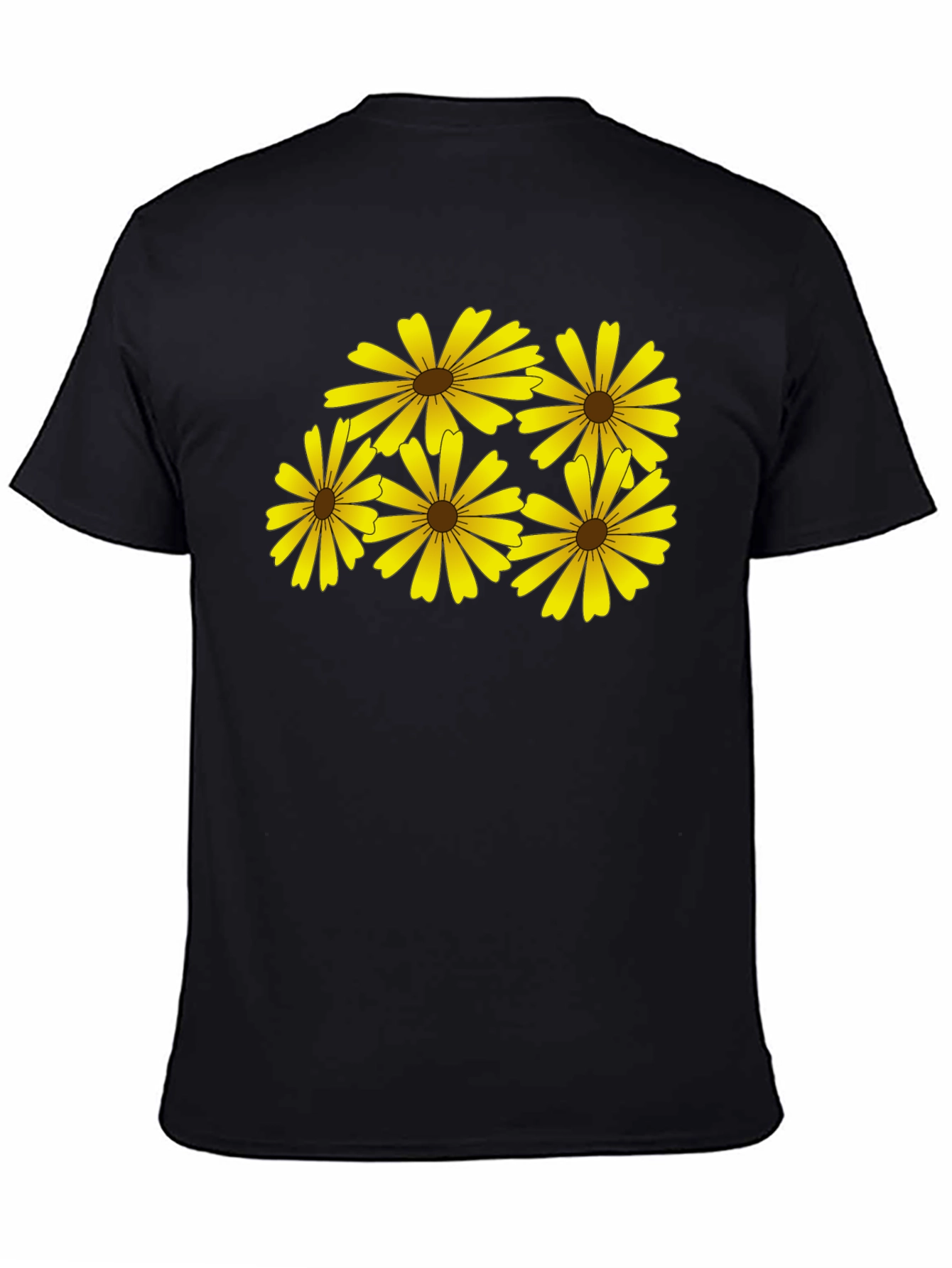 Daisy Print Black T-Shirt