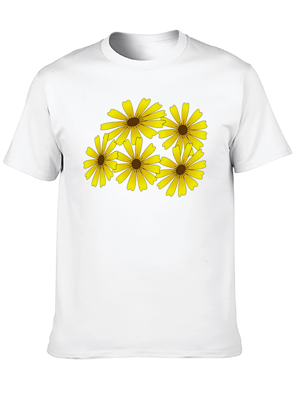 Daisy Print Black T-Shirt