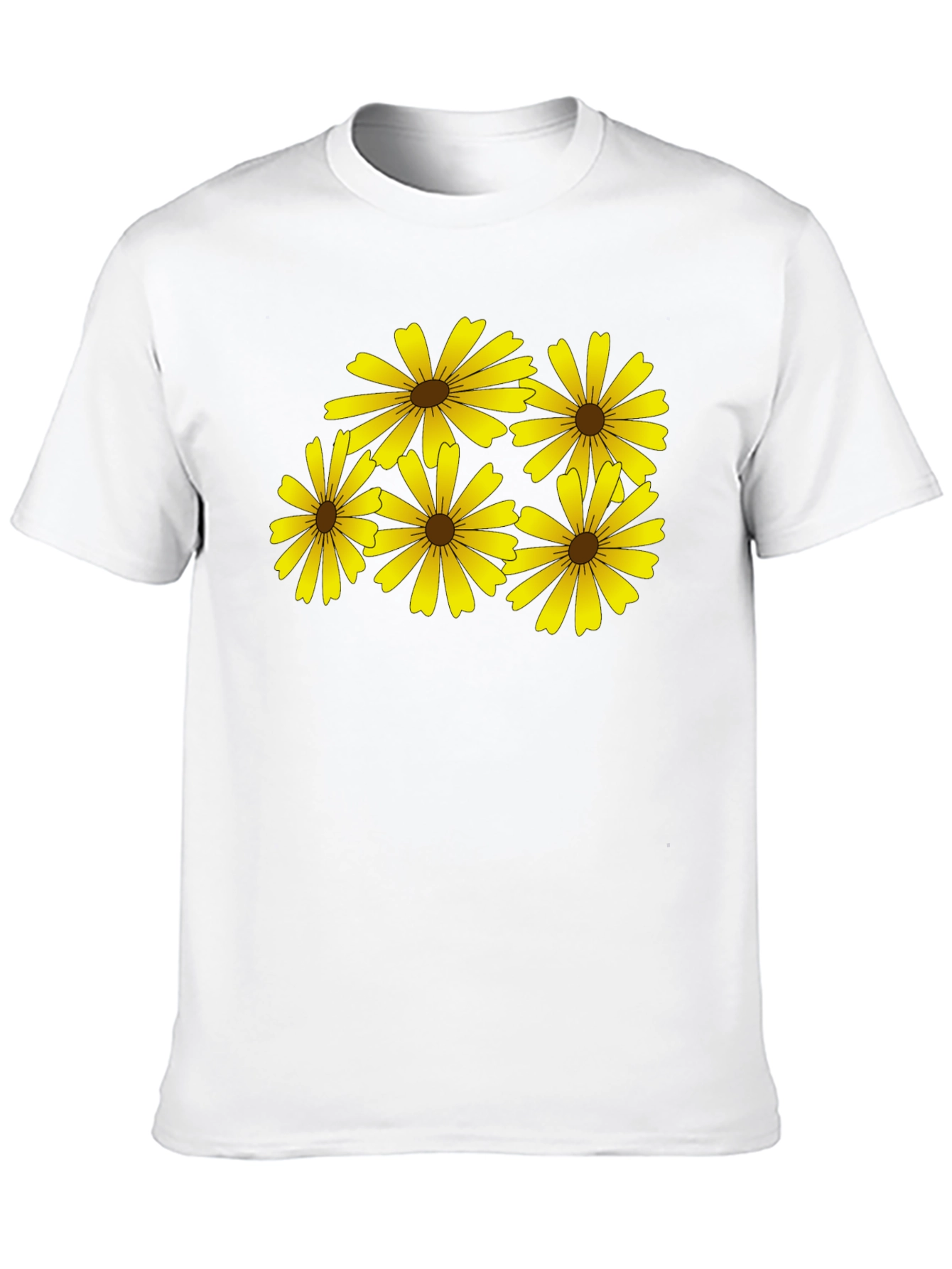 Daisy Print Black T-Shirt