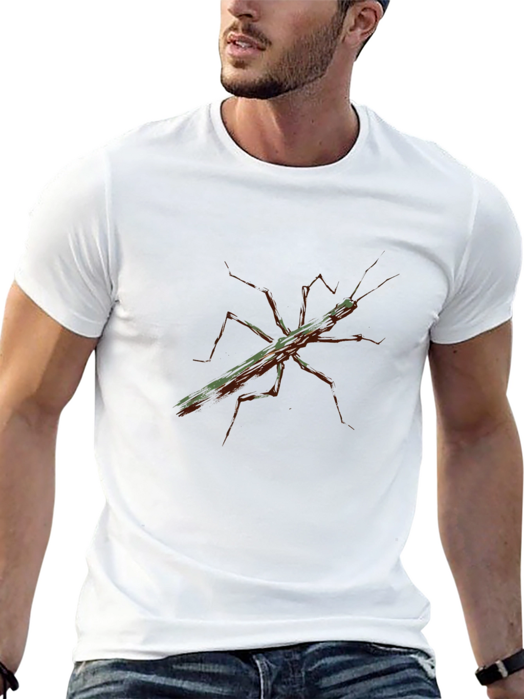 Stick Bug Graphic Tee - Nature Insect Black T-Shirt