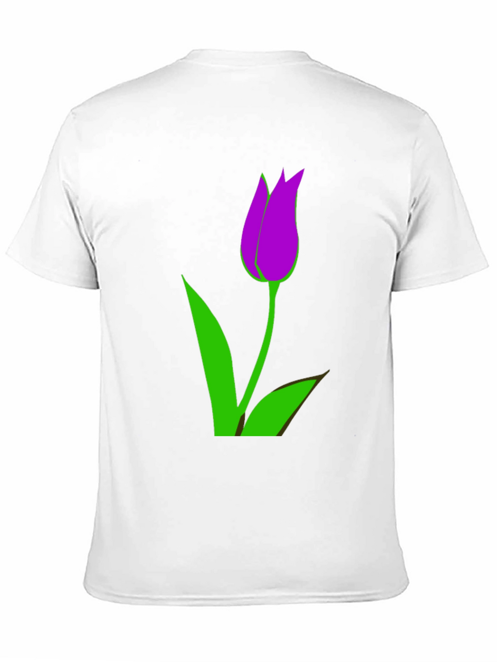 Mens Black T-Shirt with Purple Tulip Graphic