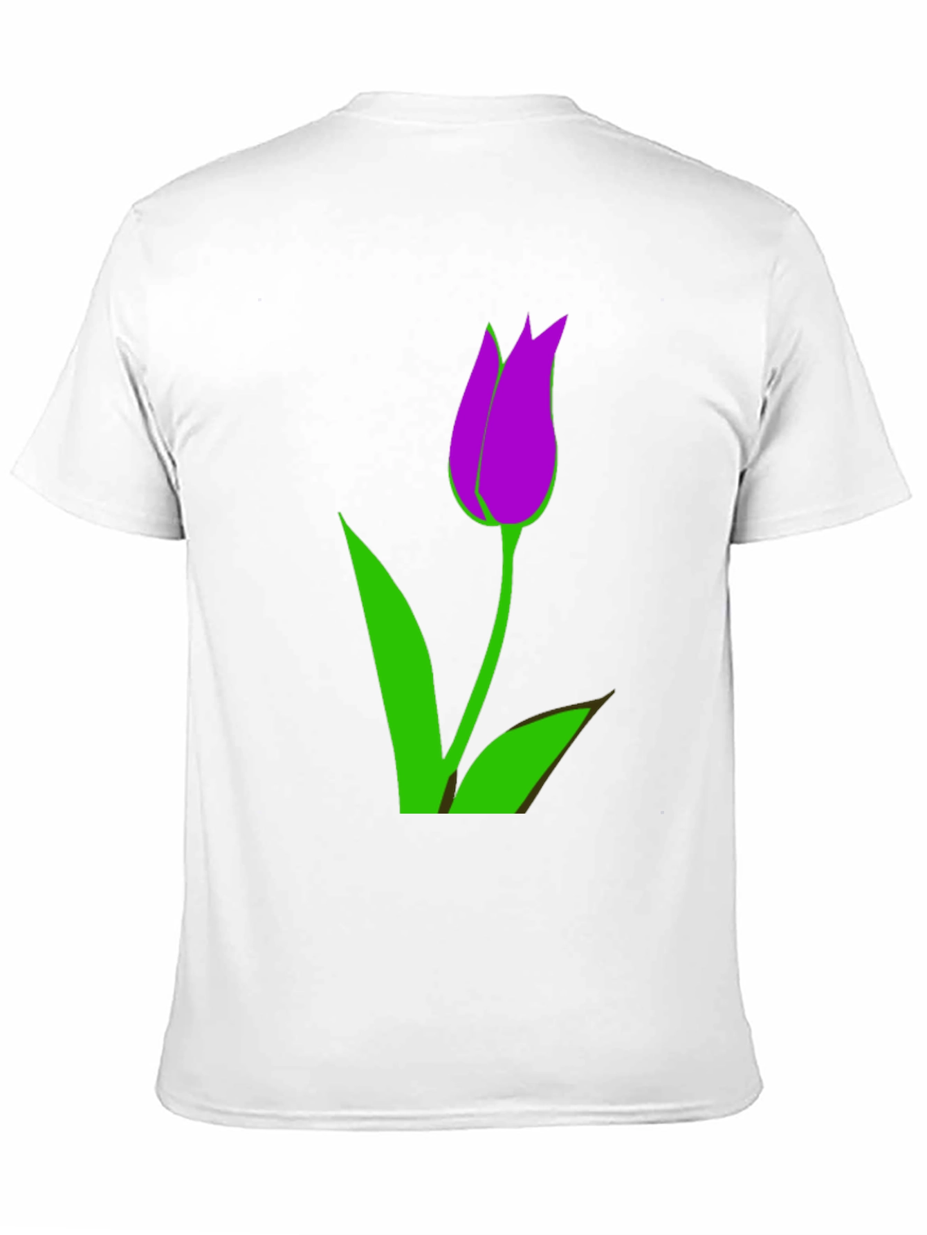 Mens Black T-Shirt with Purple Tulip Graphic