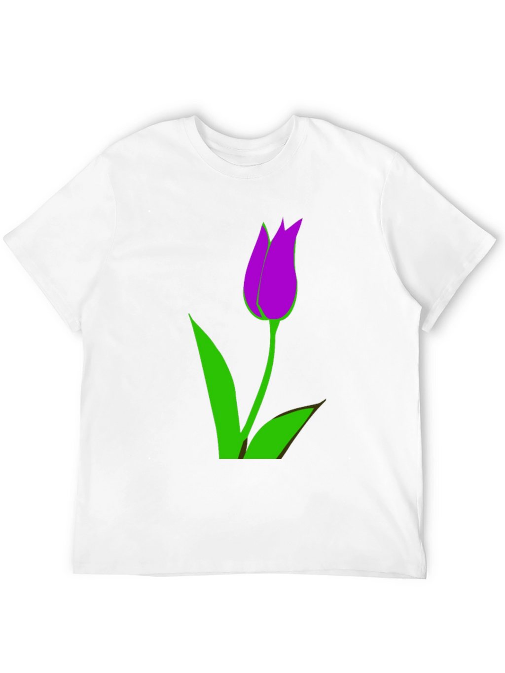 Mens Black T-Shirt with Purple Tulip Graphic