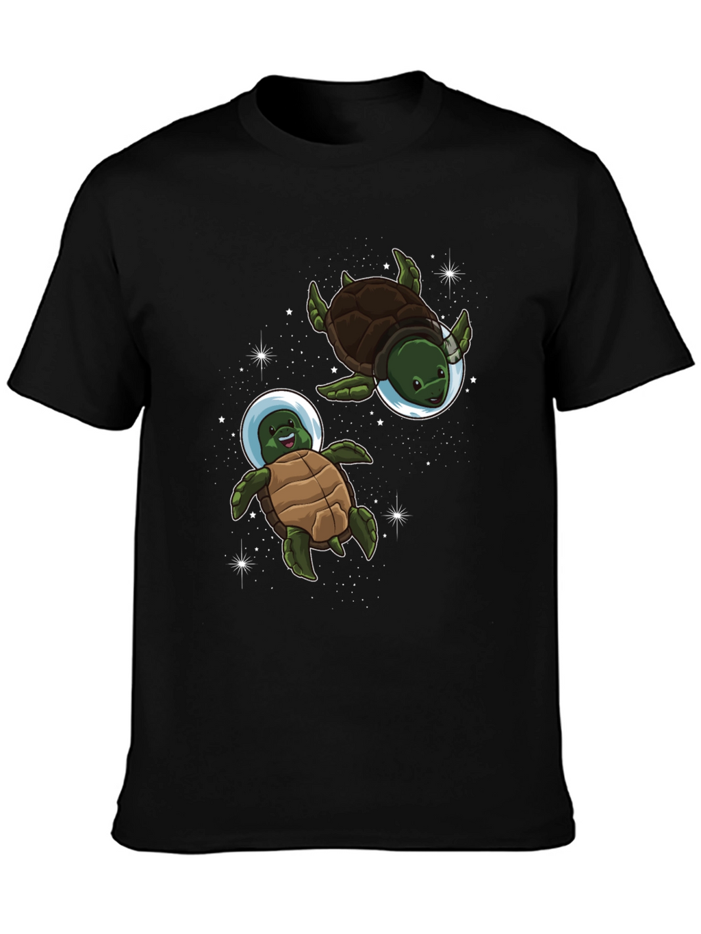 Space Turtles Black T-Shirt