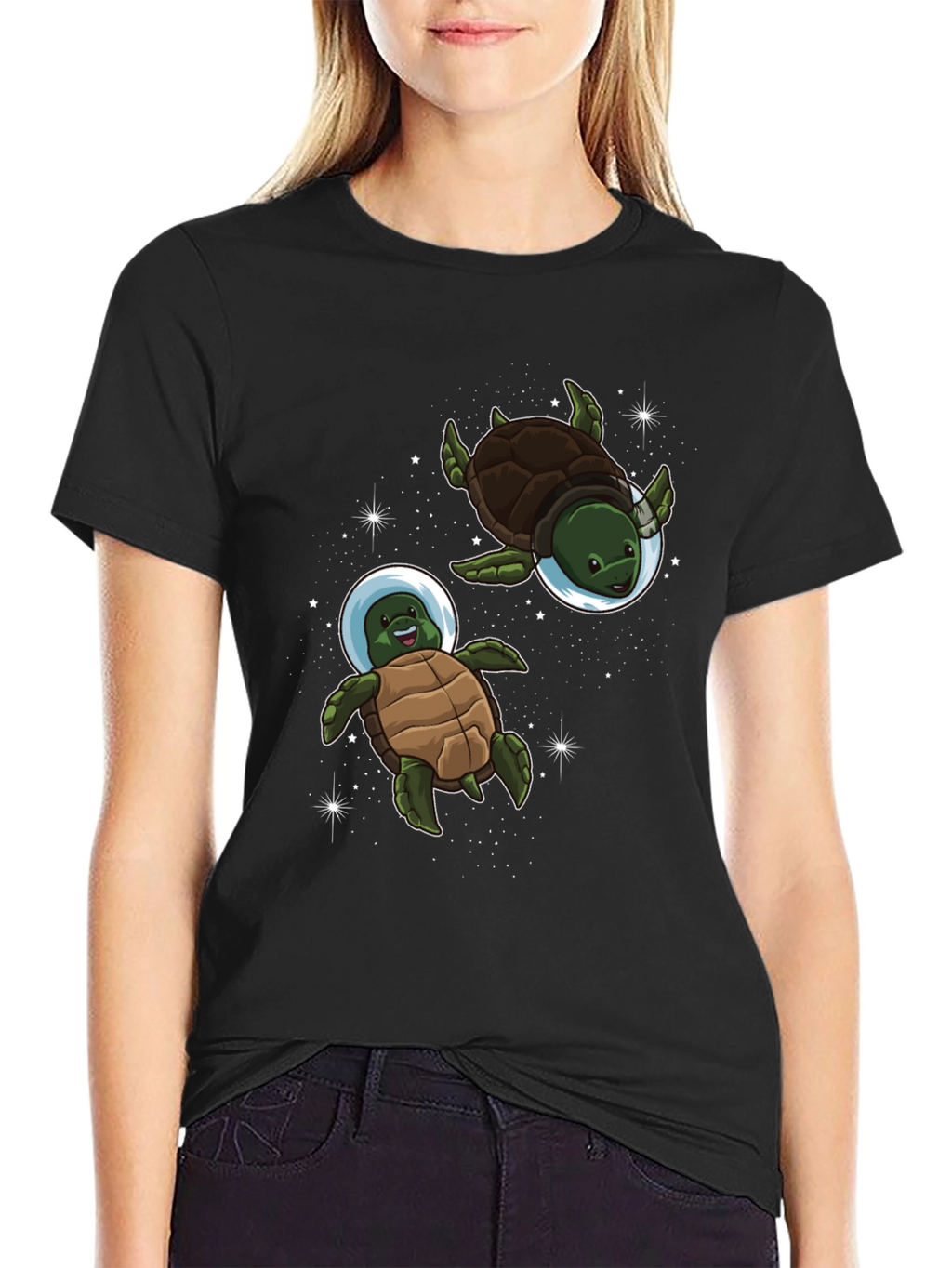 Space Turtles Black T-Shirt