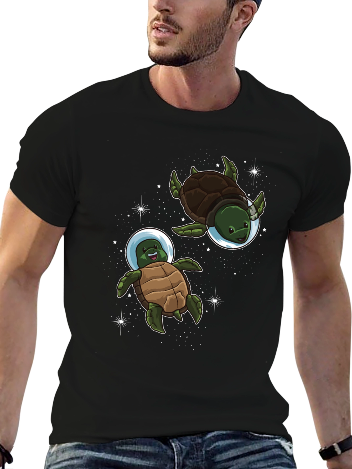 Space Turtles Black T-Shirt