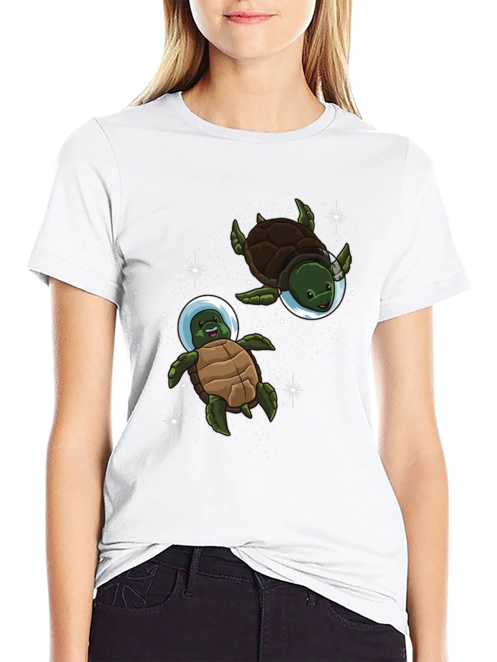 Space Turtles Black T-Shirt