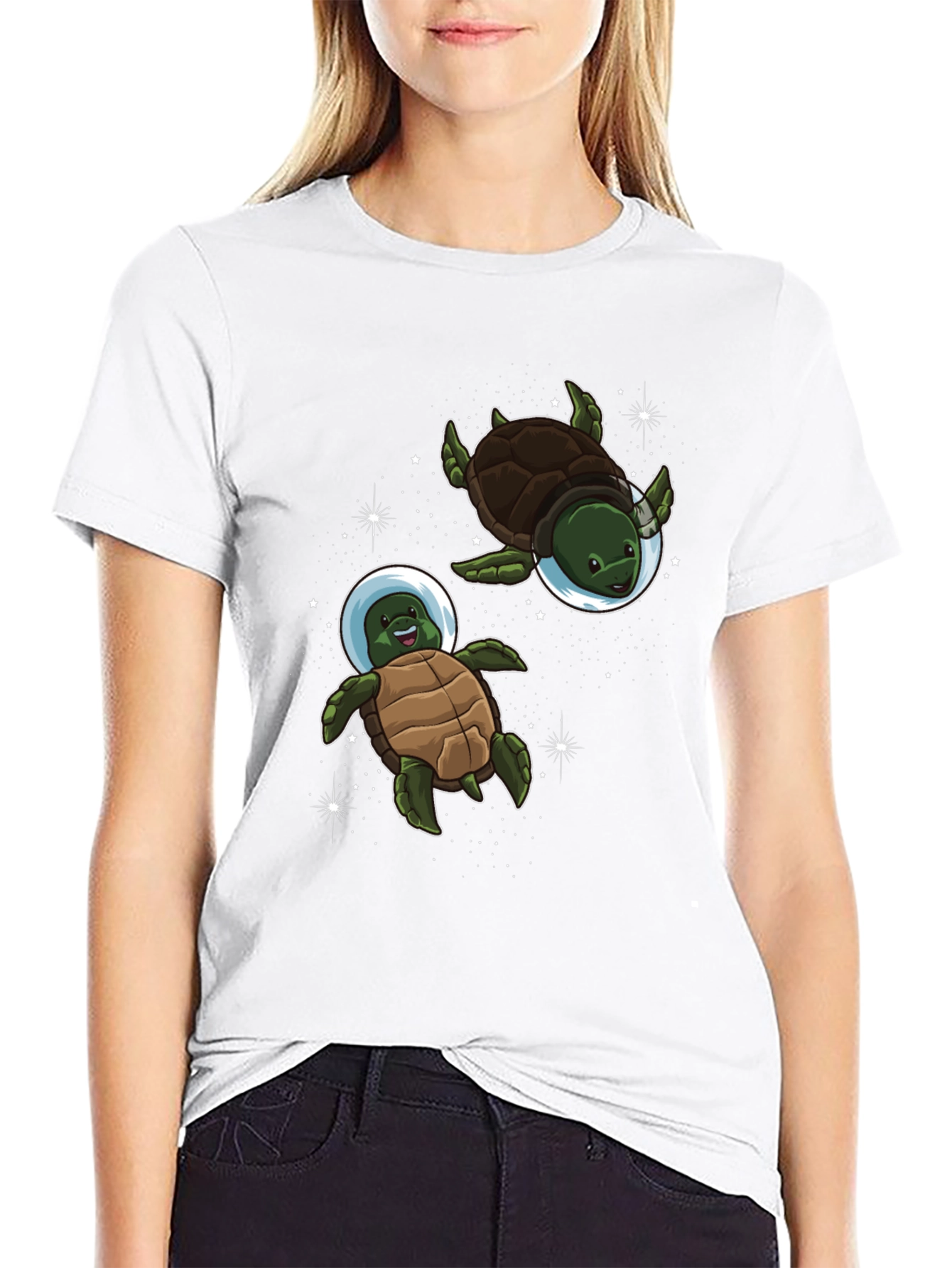 Space Turtles Black T-Shirt