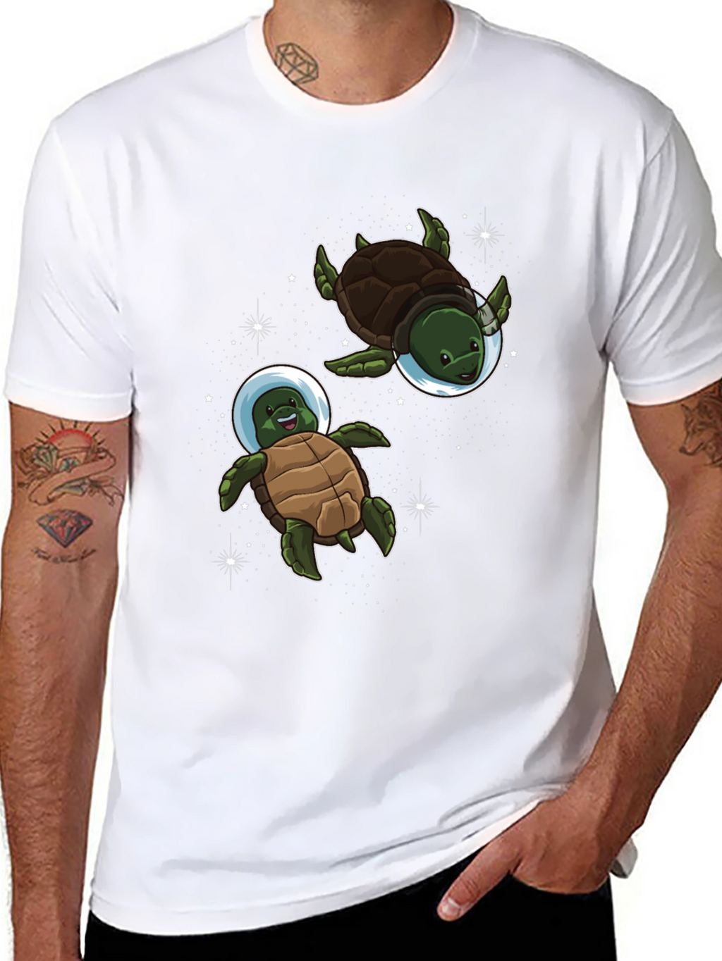 Space Turtles Black T-Shirt