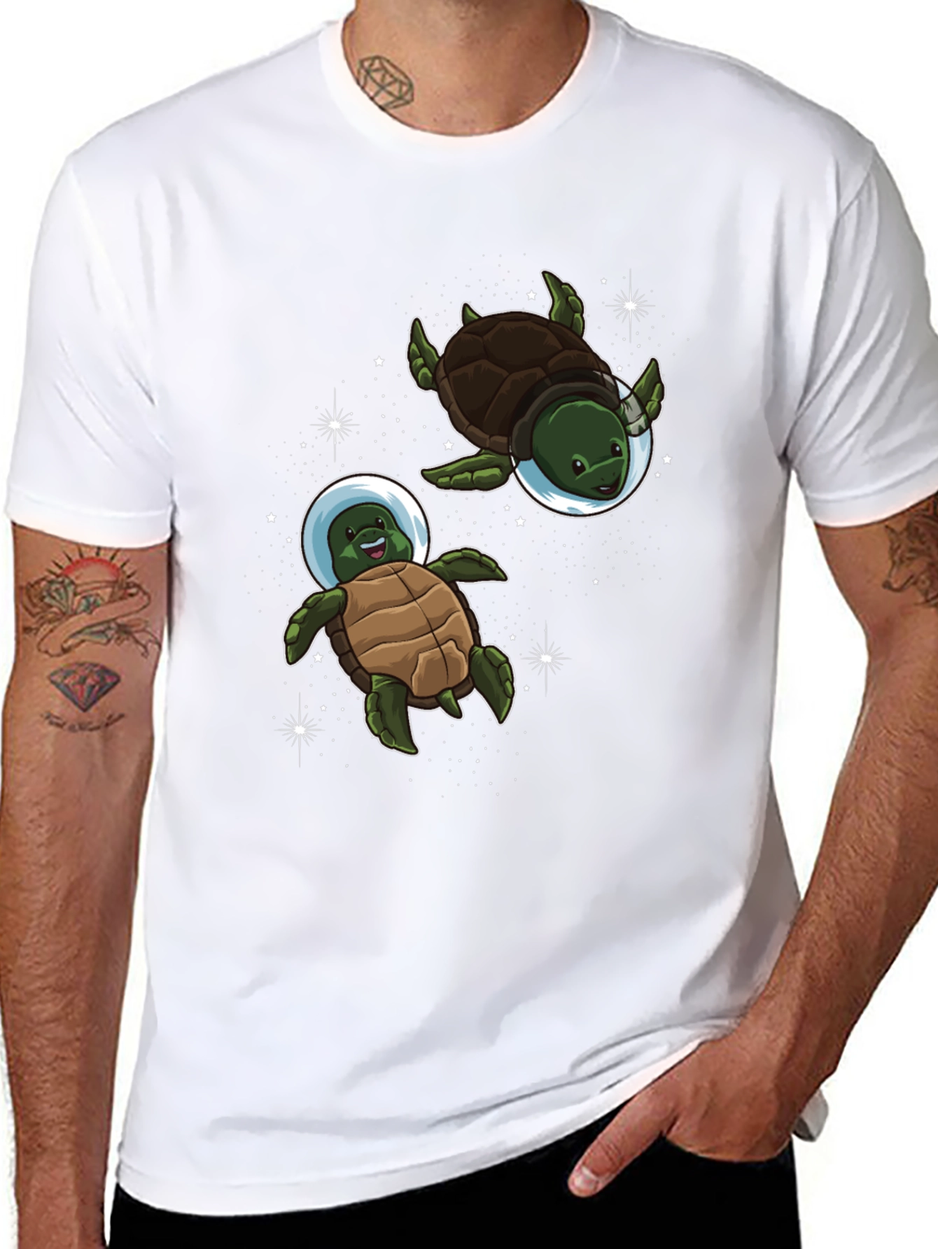 Space Turtles Black T-Shirt