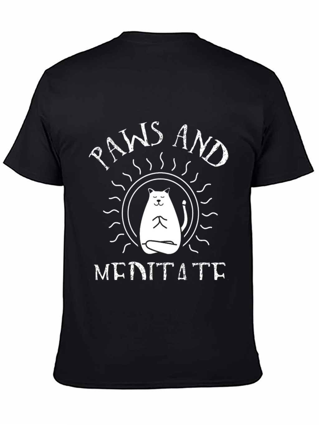 Paws and Meditate Black T-Shirt