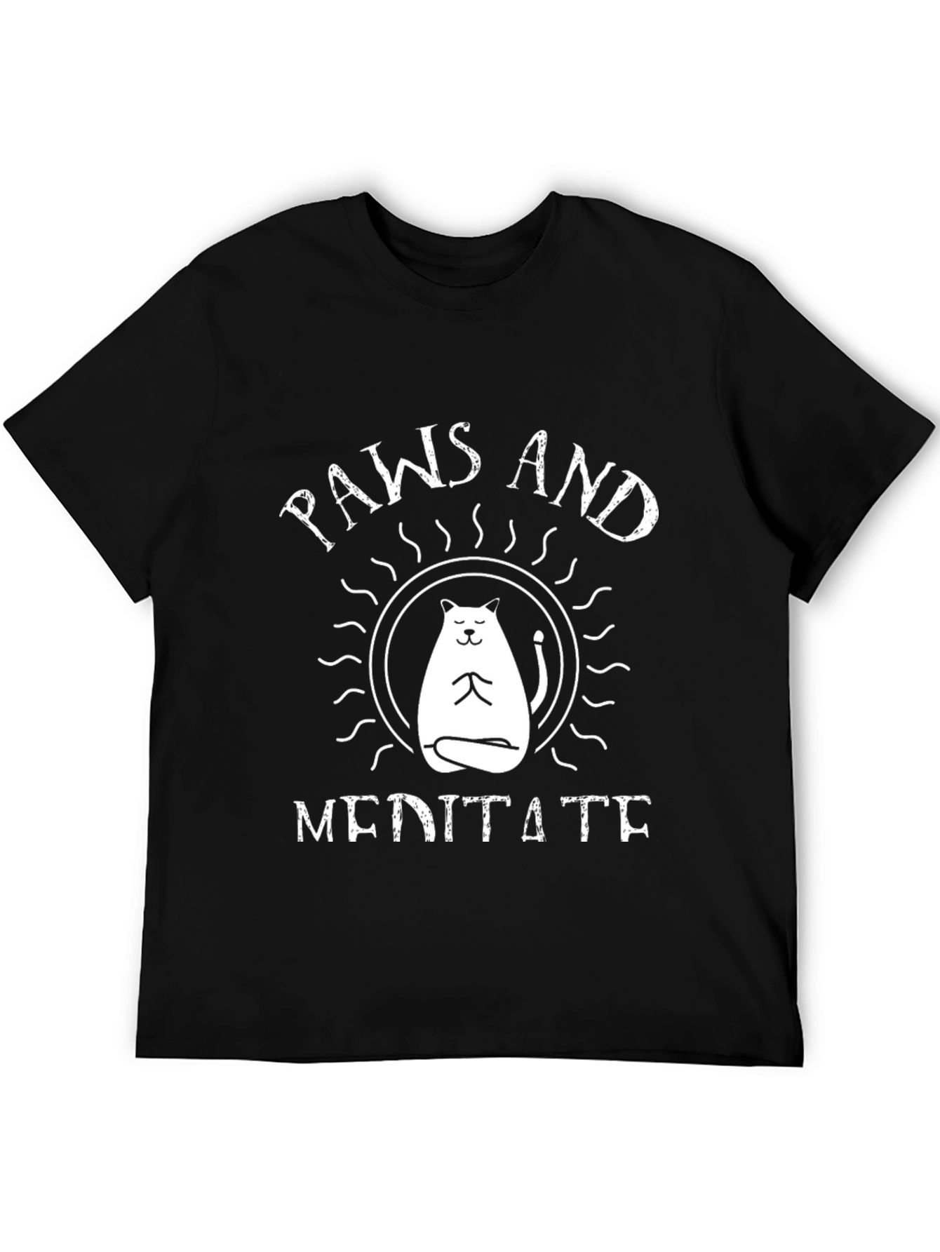 Paws and Meditate Black T-Shirt