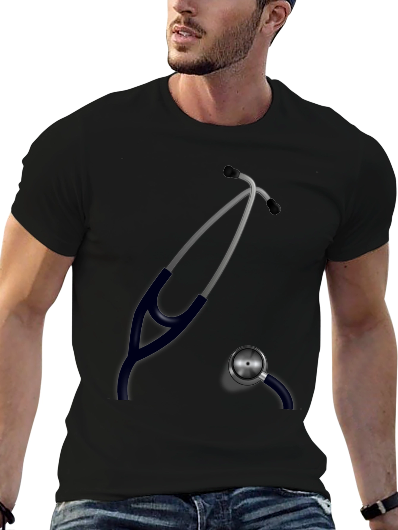 Stethoscope Graphic Black T-Shirt