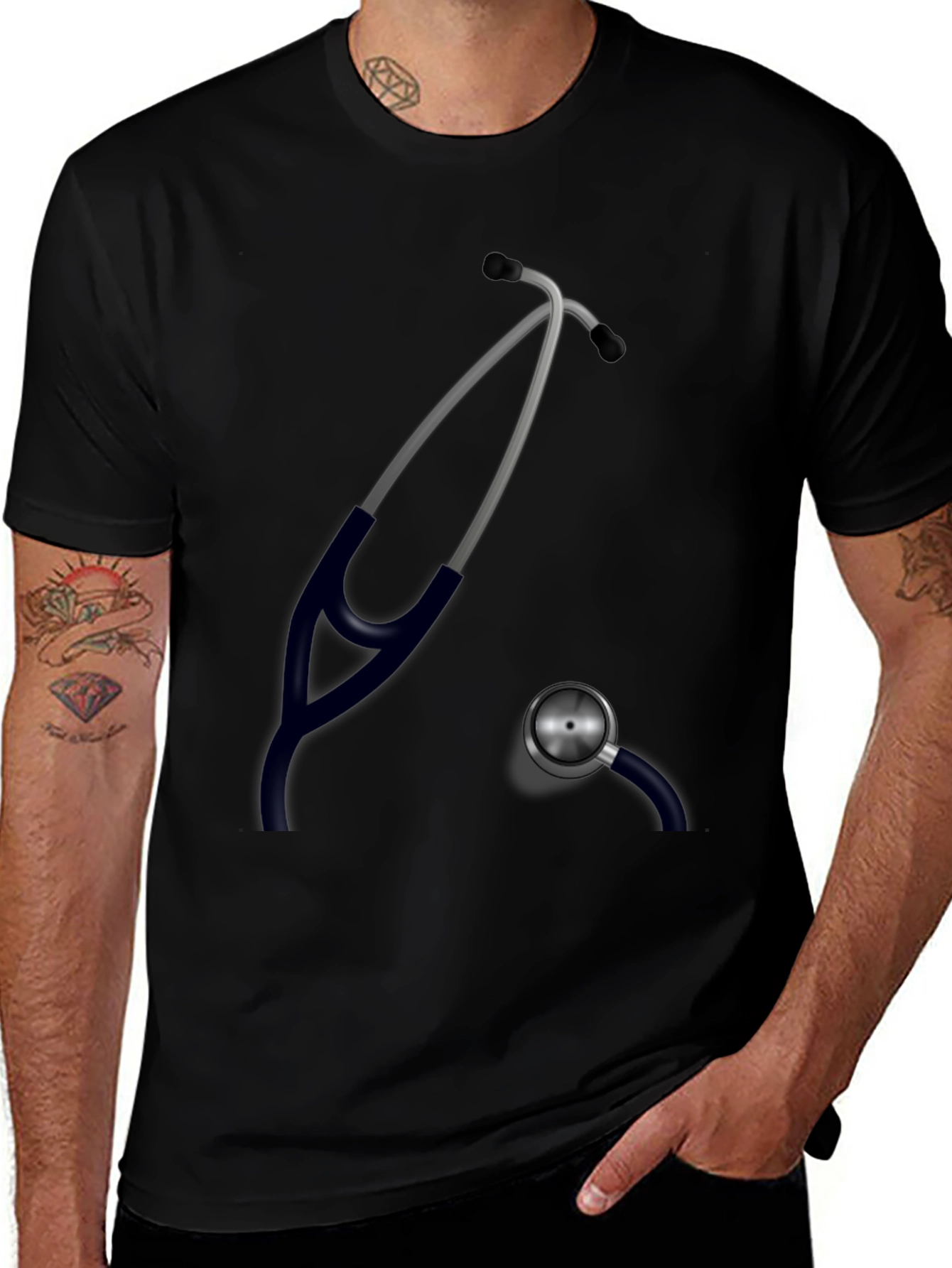 Stethoscope Graphic Black T-Shirt