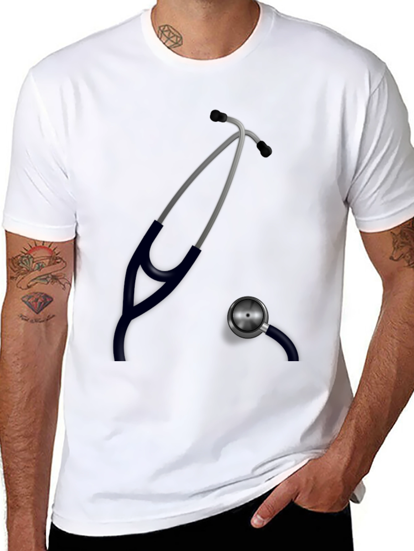 Stethoscope Graphic Black T-Shirt