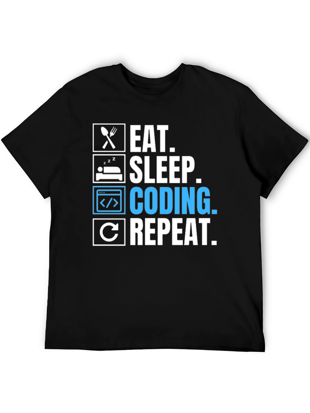 Eat Sleep Coding Repeat Graphic Tee - Programmer T-Shirt