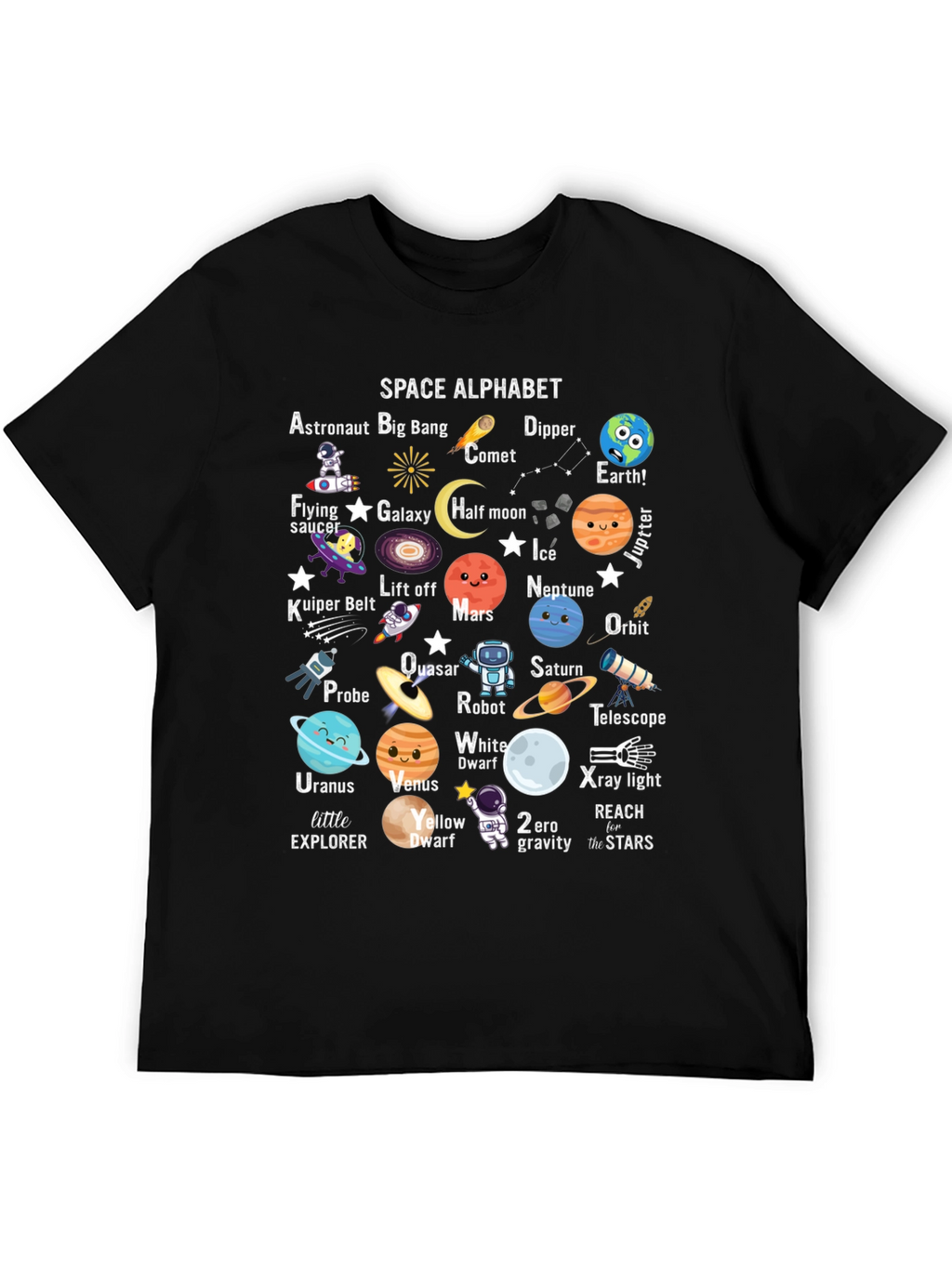 Space Alphabet T-Shirt: Educational & Fun!