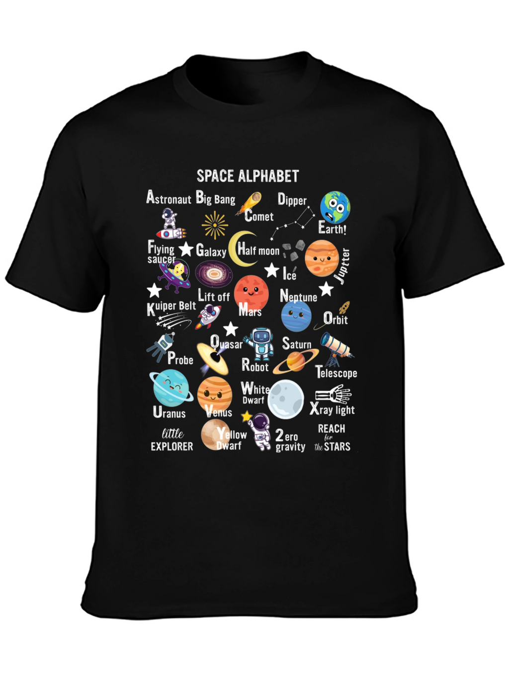 Space Alphabet T-Shirt: Educational & Fun!