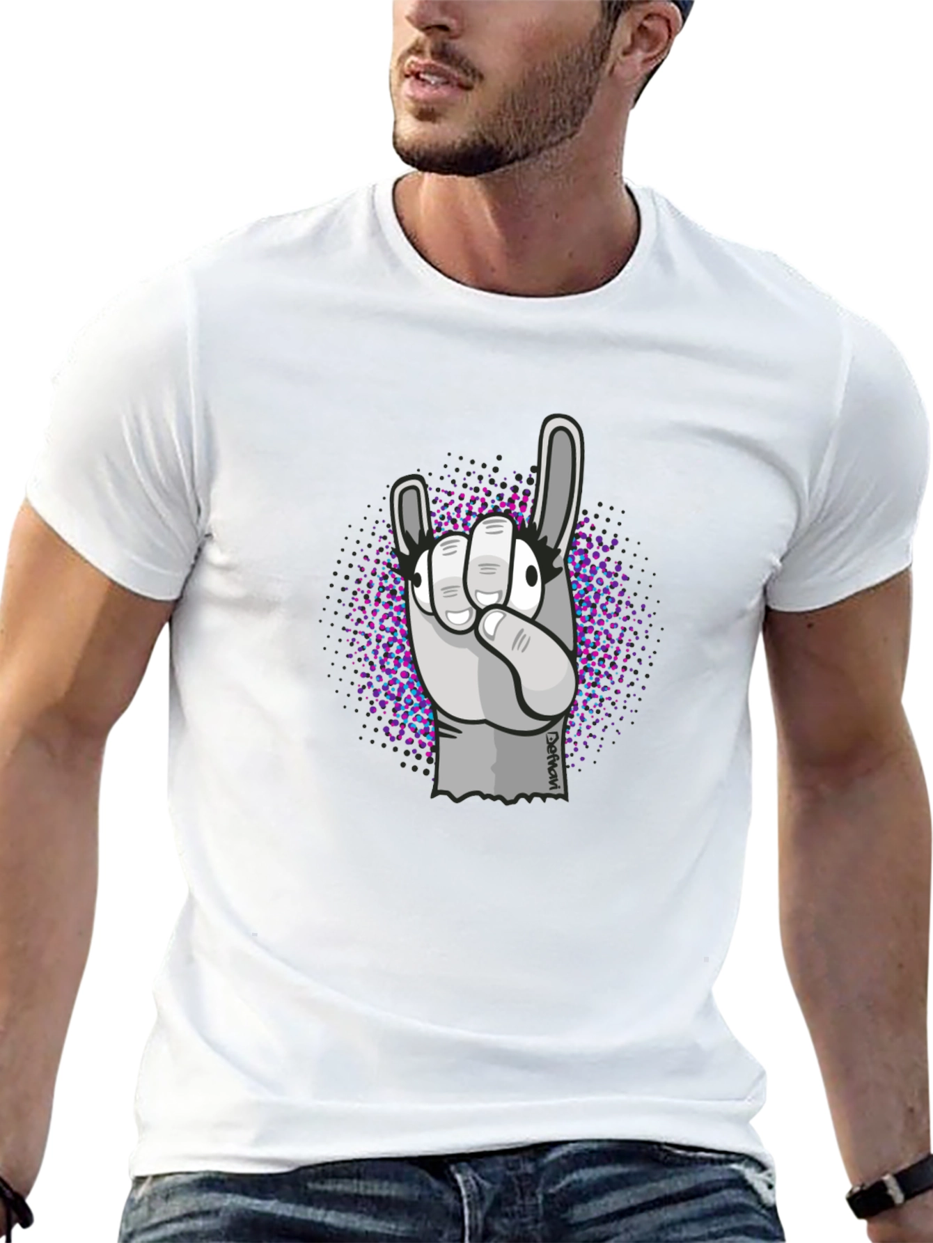Rock On Hand Graphic Black T-Shirt