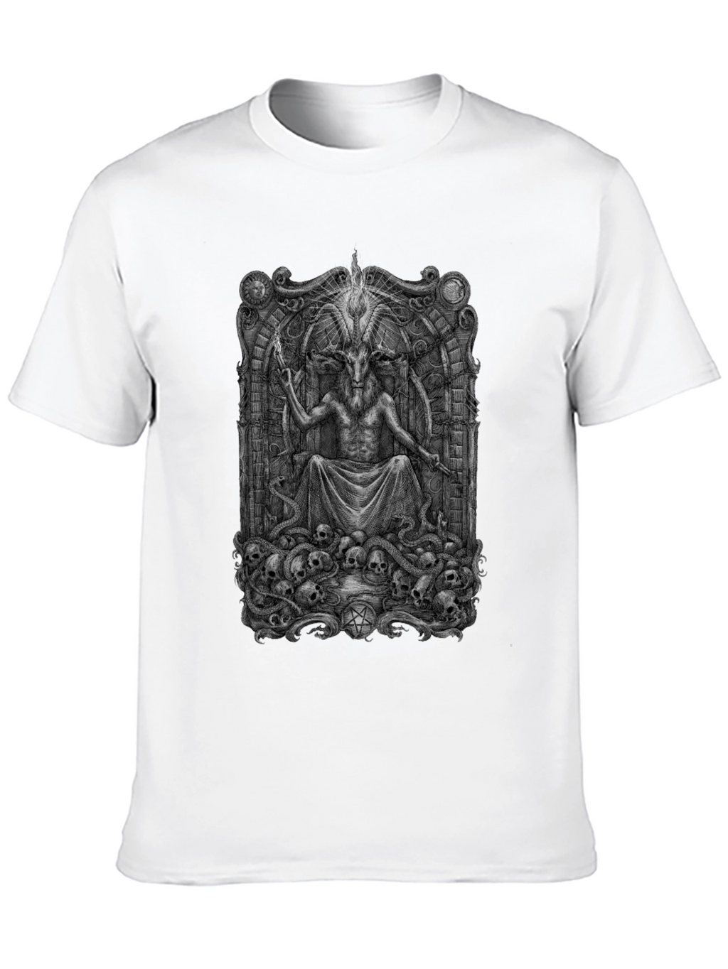 Baphomet Throne Graphic T-Shirt - Occult Style