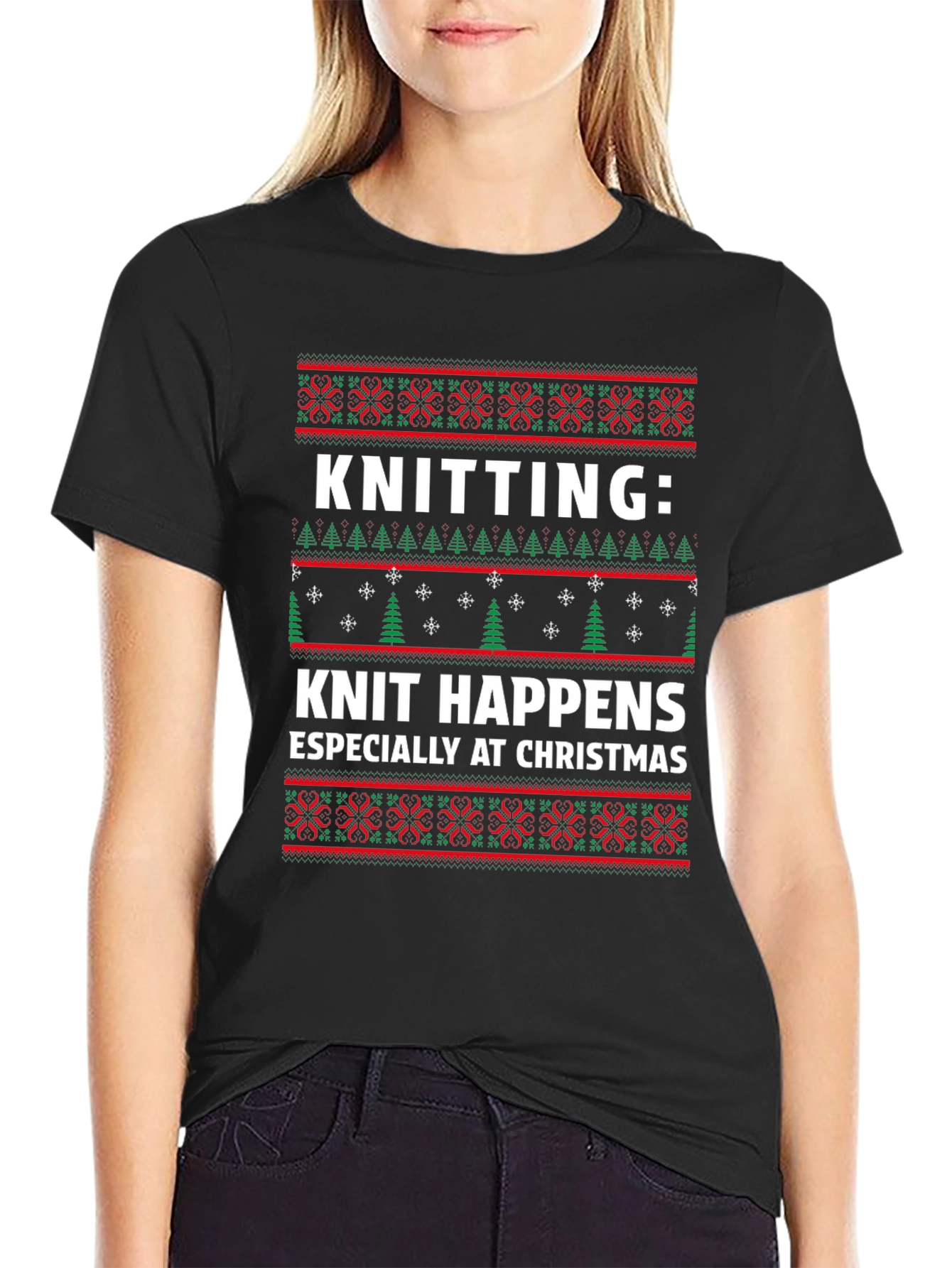 Knitting Knit Happens Christmas T-Shirt