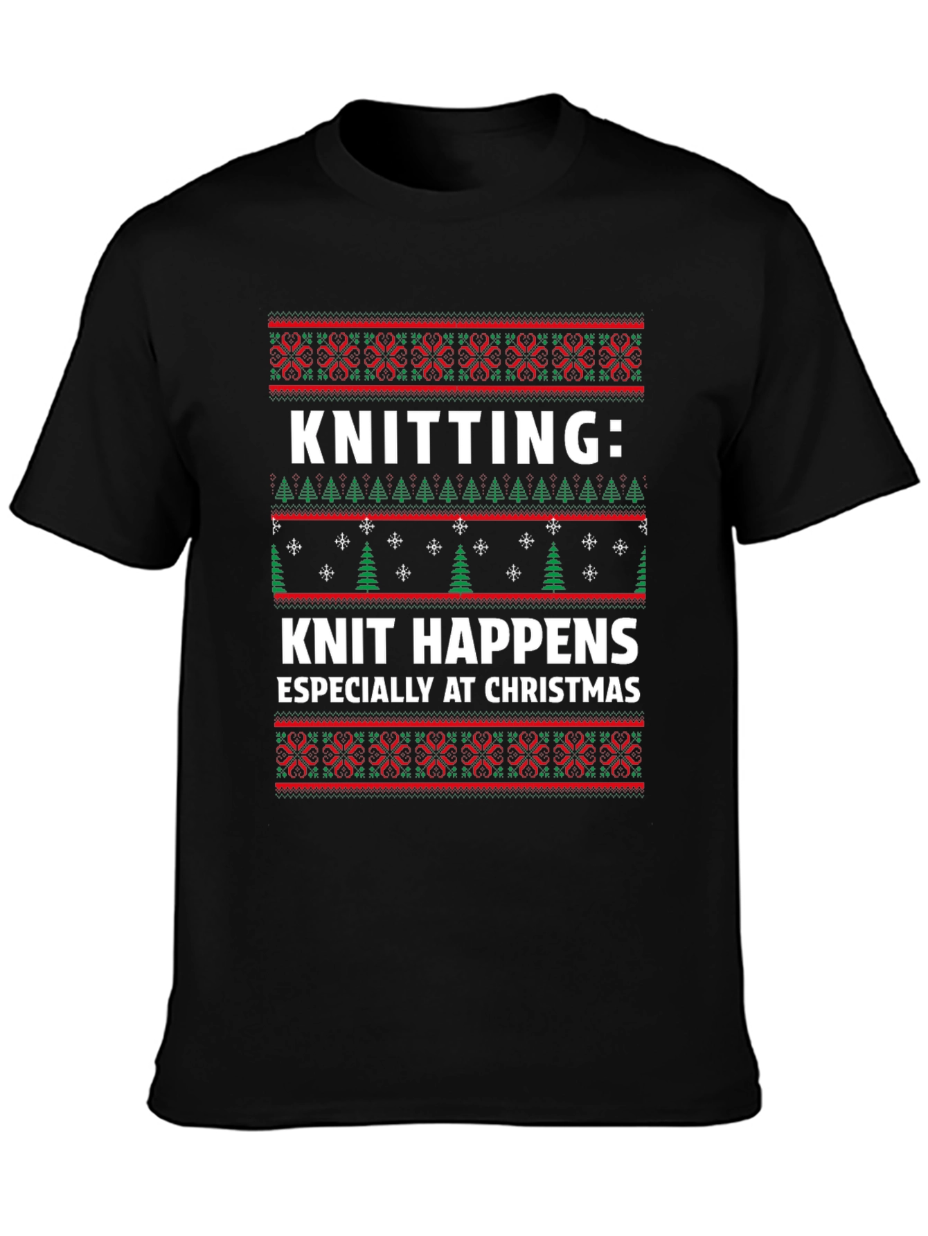 Knitting Knit Happens Christmas T-Shirt