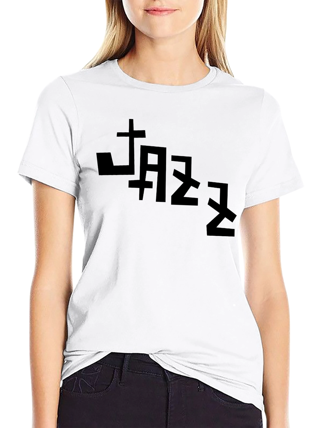 JAZZ Graphic Tee - Stylish Black Cotton T-Shirt
