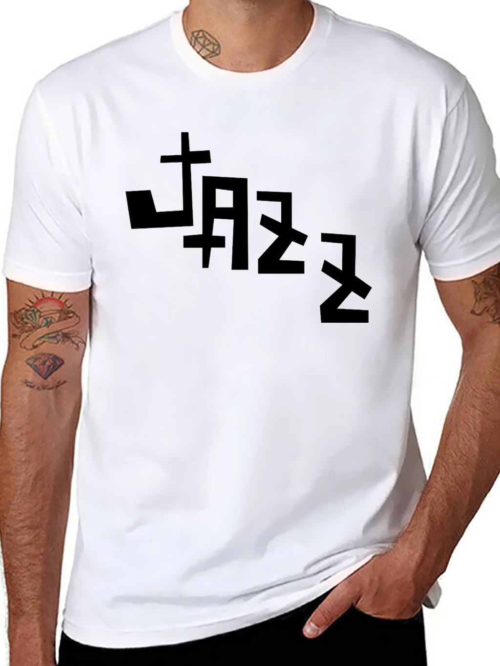 JAZZ Graphic Tee - Stylish Black Cotton T-Shirt