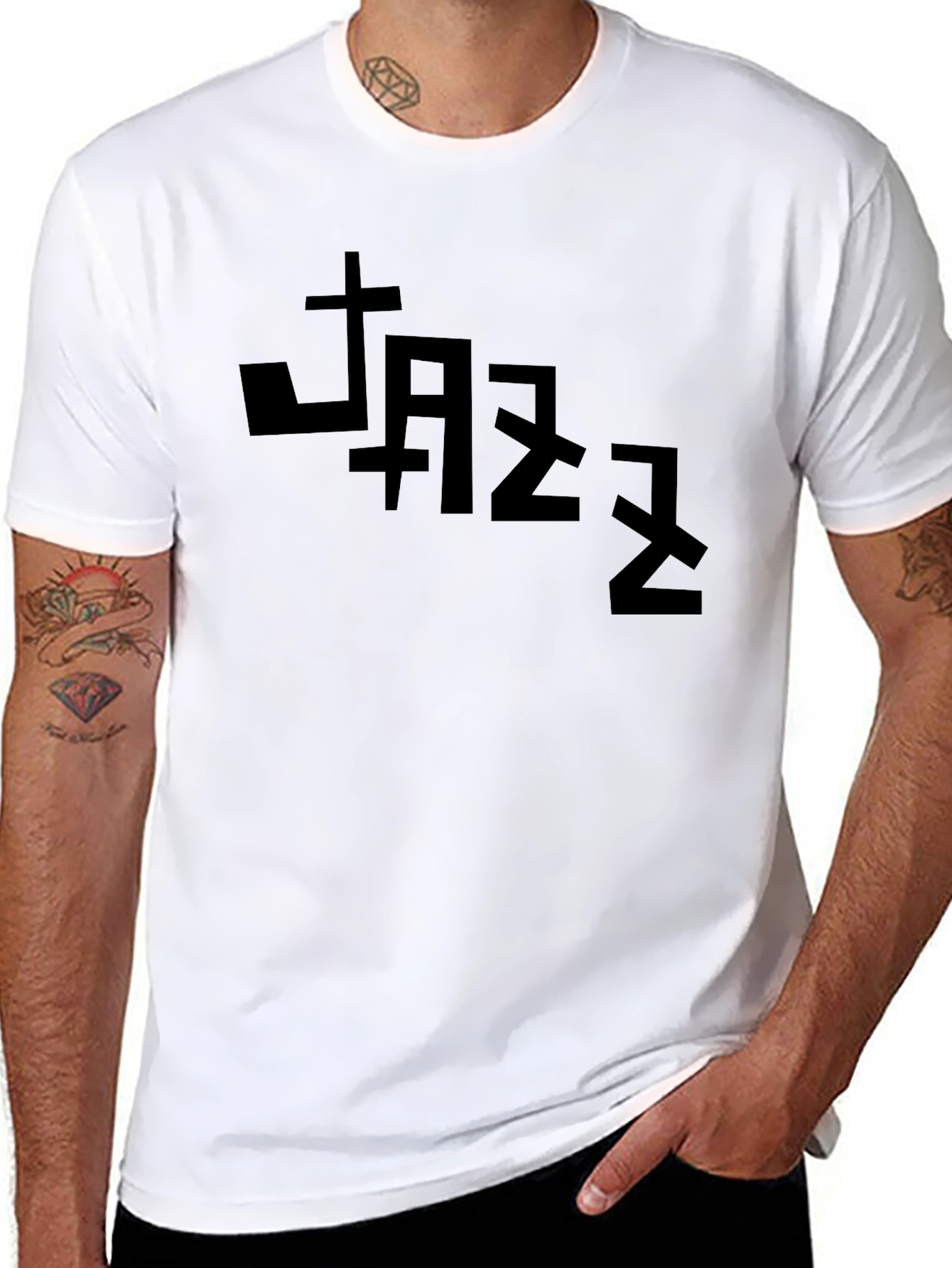 JAZZ Graphic Tee - Stylish Black Cotton T-Shirt