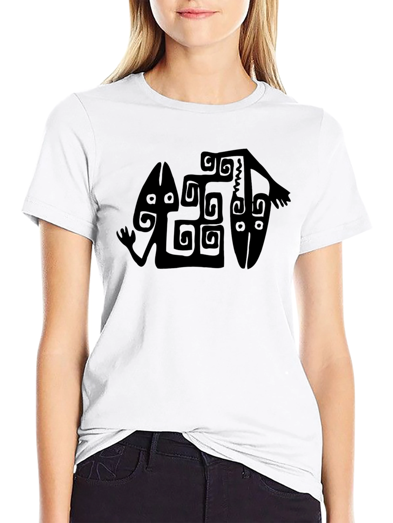 Tribal Art Graphic T-Shirt - Black