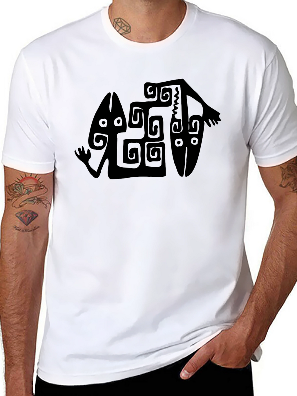 Tribal Art Graphic T-Shirt - Black