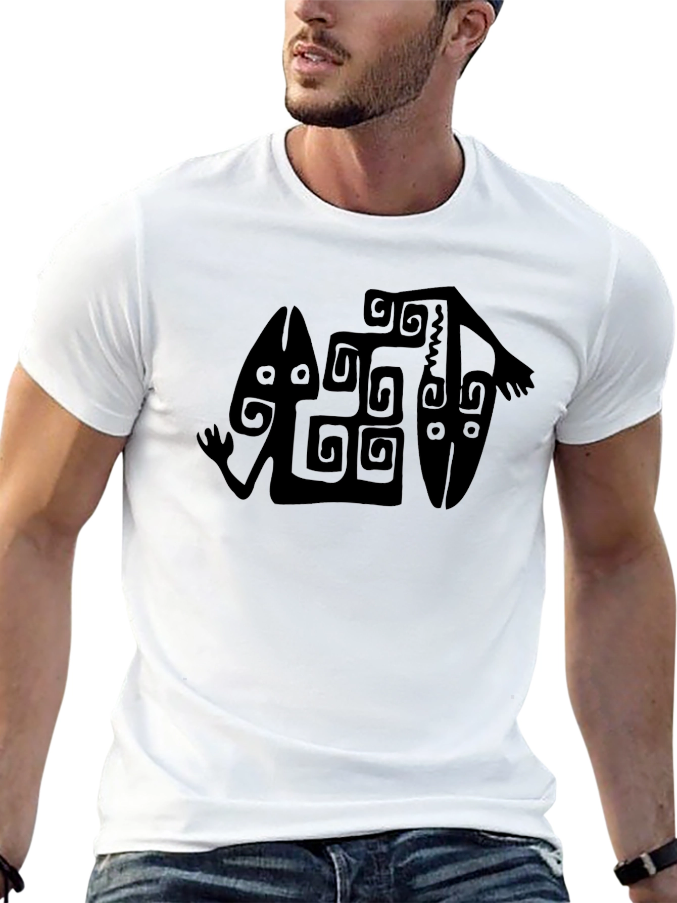 Tribal Art Graphic T-Shirt - Black
