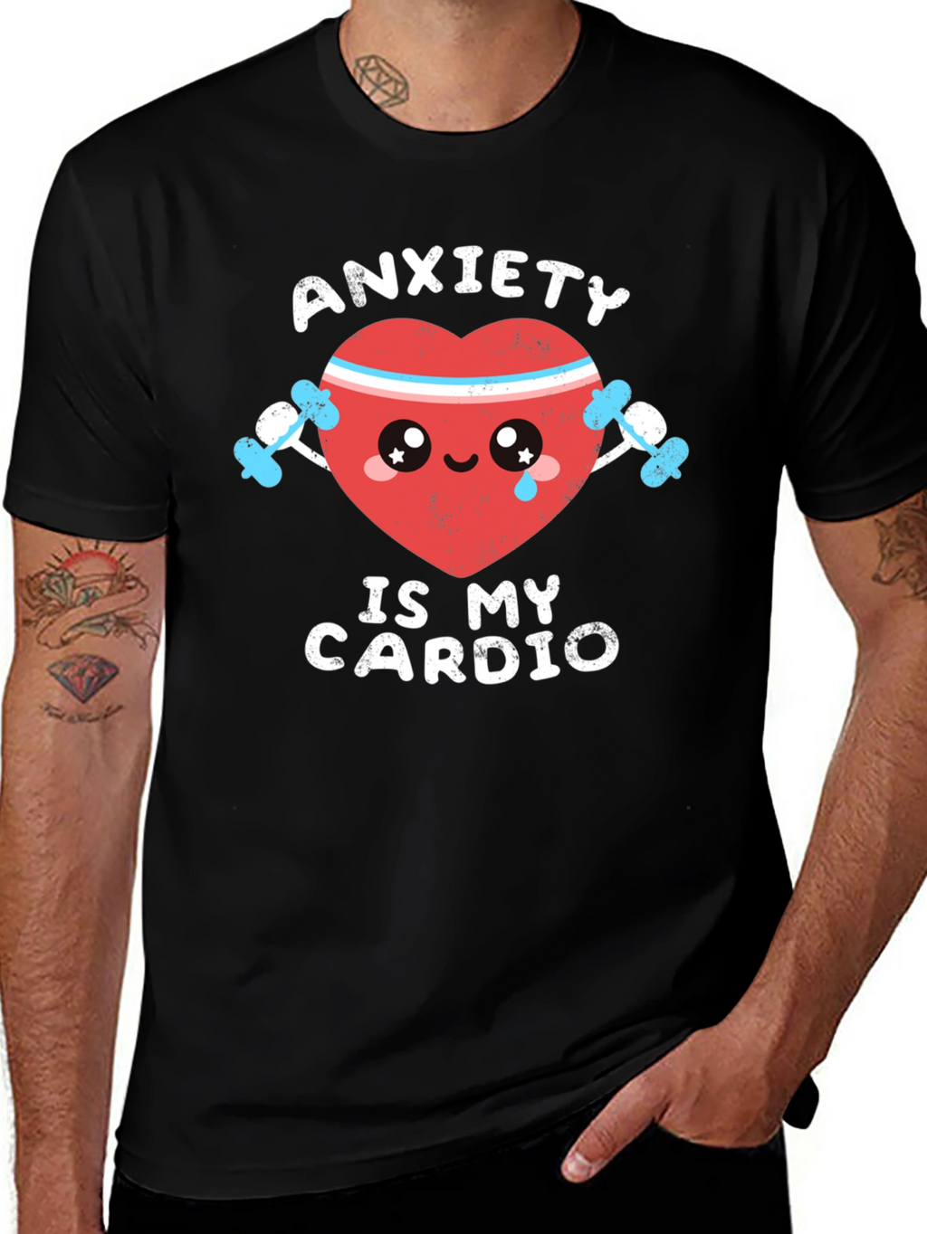 Anxiety Is My Cardio Funny Graphic Tee