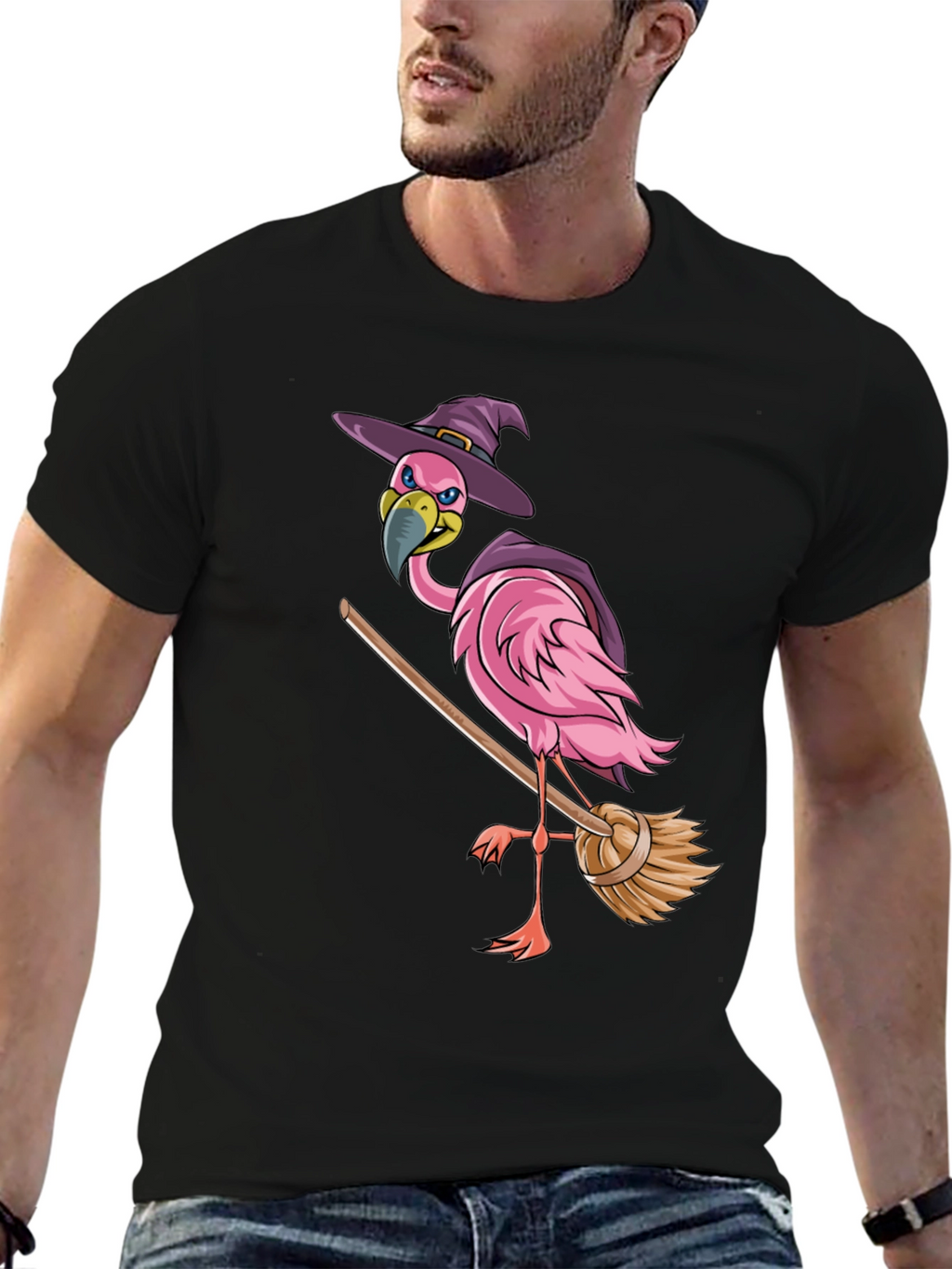 Witch Flamingo T-Shirt - Halloween Costume Tee