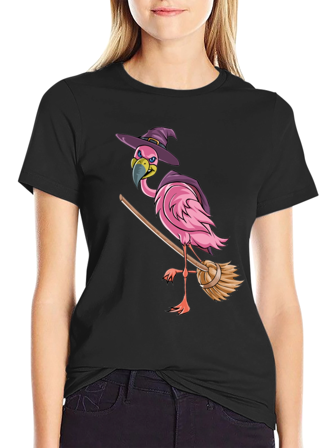 Witch Flamingo T-Shirt - Halloween Costume Tee