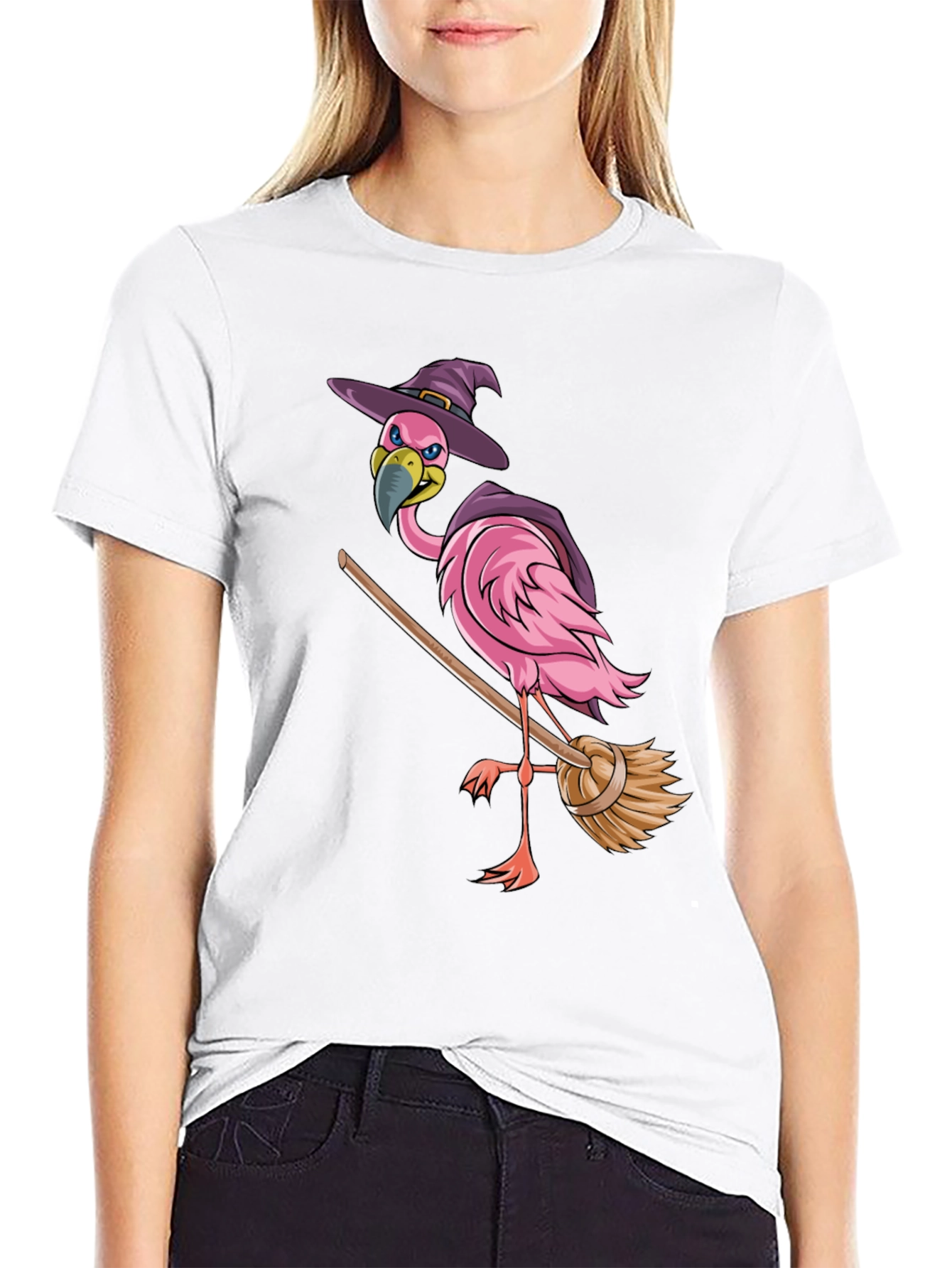 Witch Flamingo T-Shirt - Halloween Costume Tee