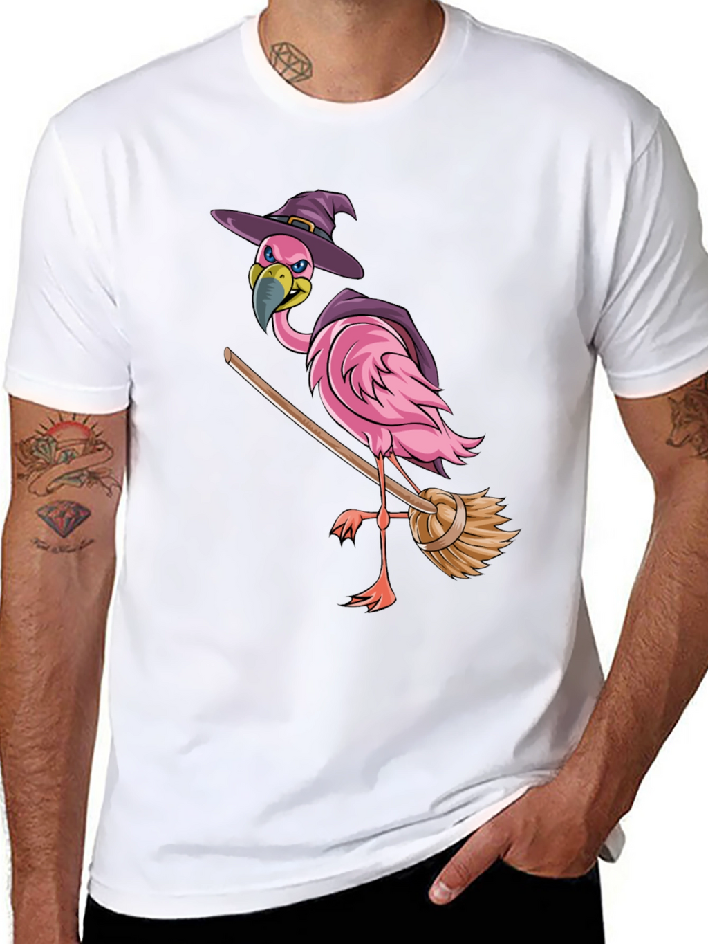 Witch Flamingo T-Shirt - Halloween Costume Tee