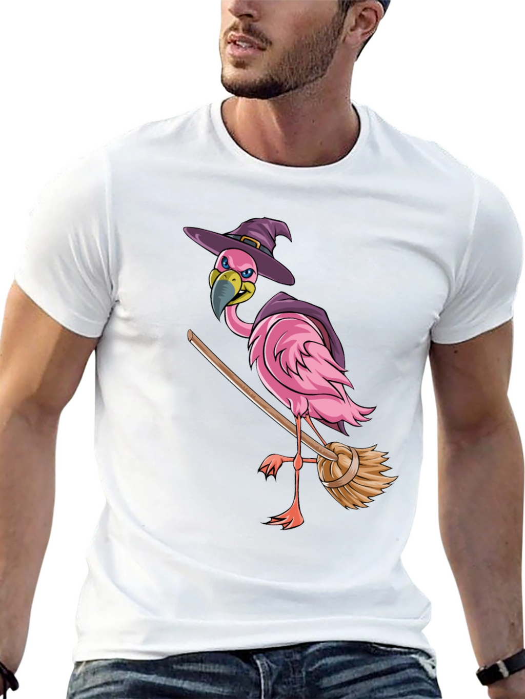 Witch Flamingo T-Shirt - Halloween Costume Tee
