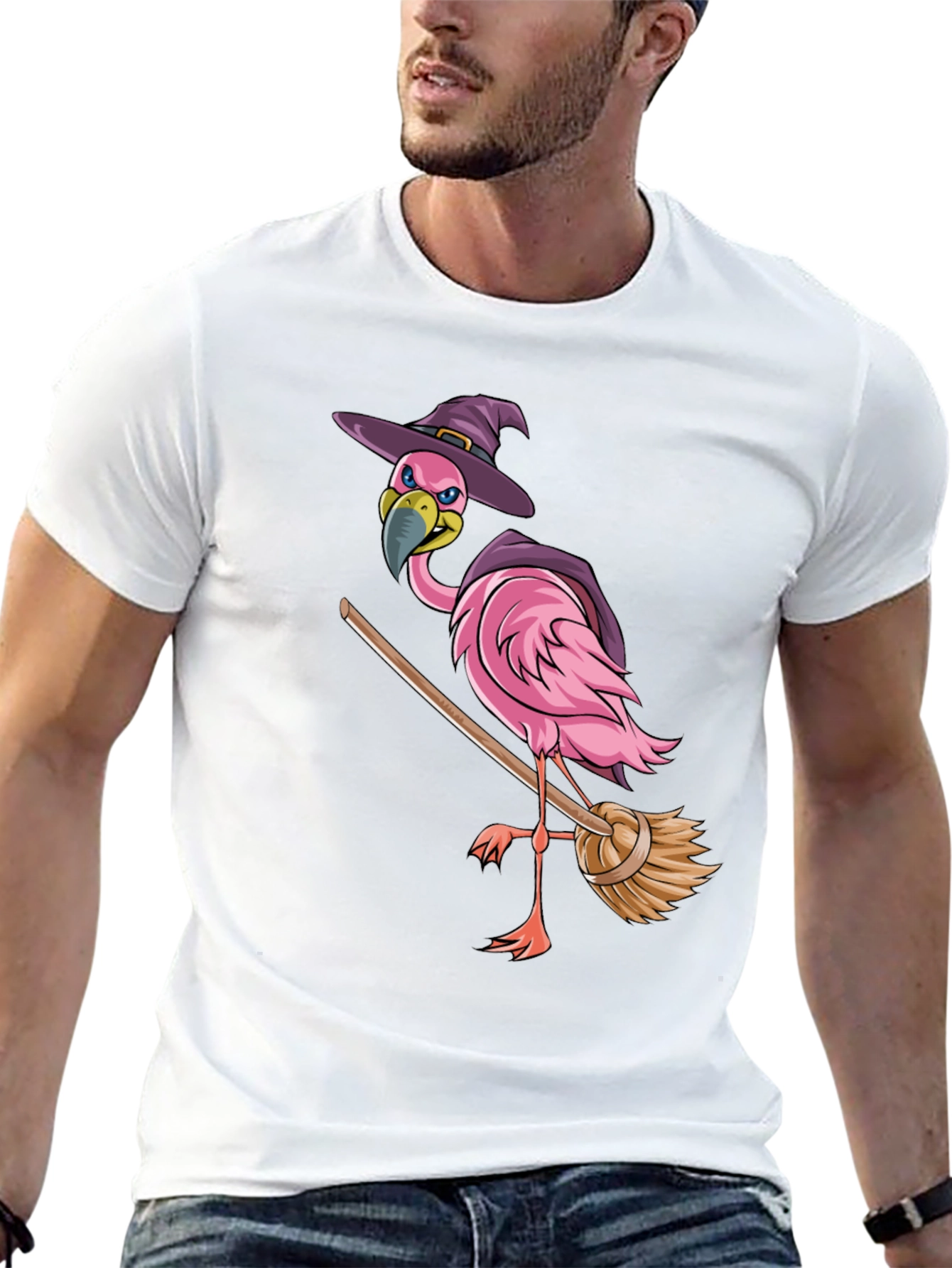 Witch Flamingo T-Shirt - Halloween Costume Tee