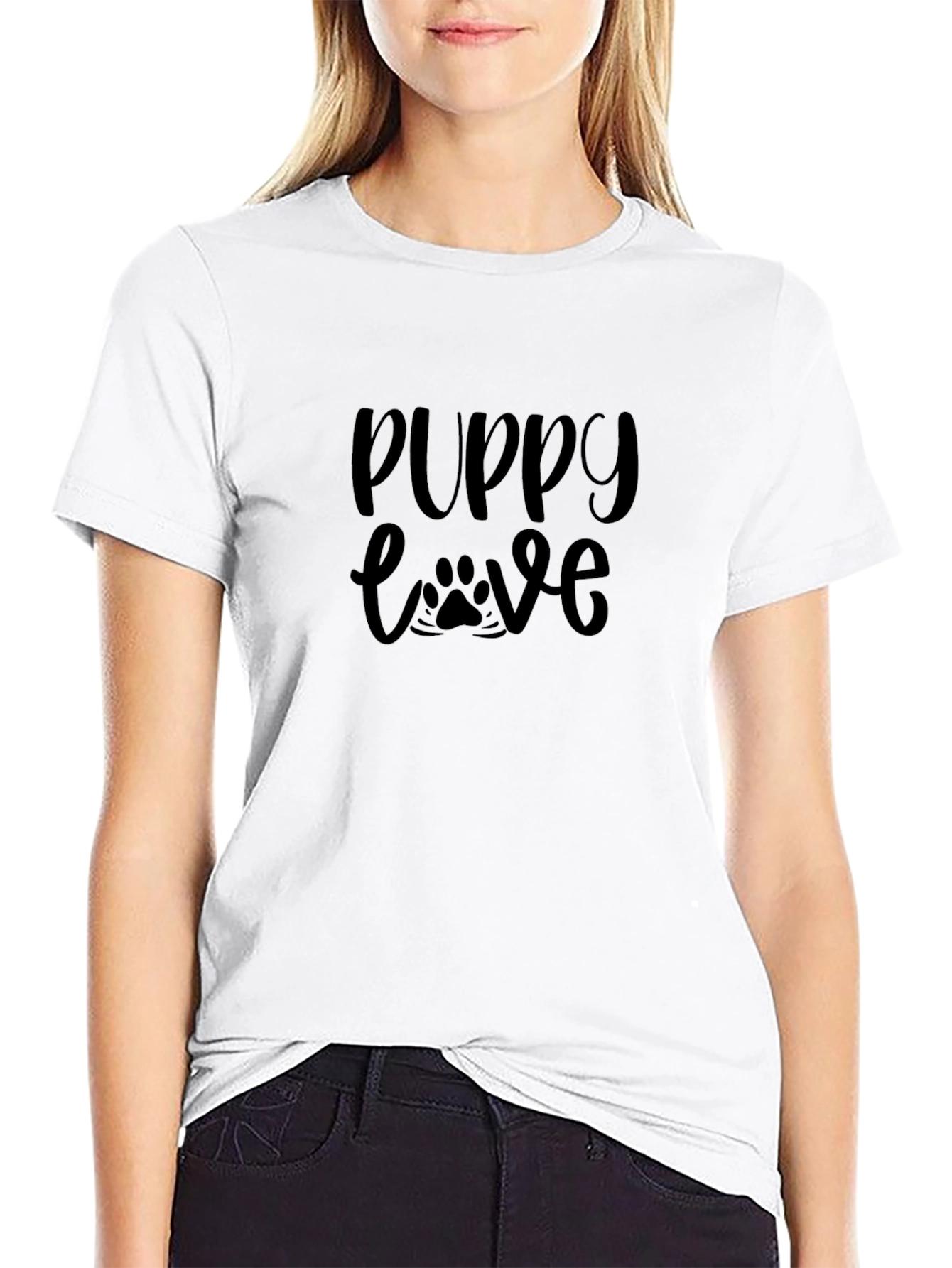 Puppy Love Black Graphic Tee