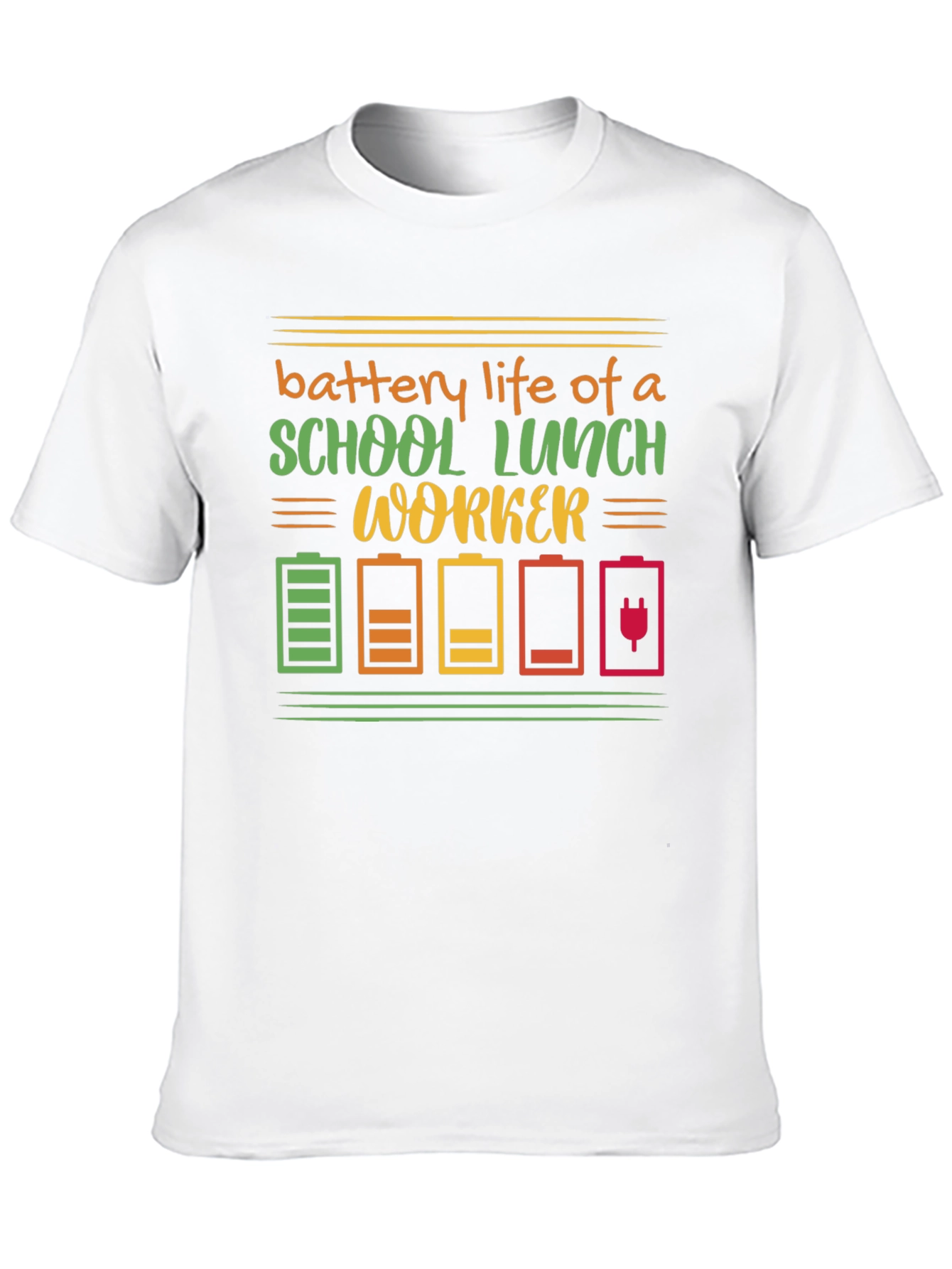 School Lunch Worker Battery Life Graphic Tee