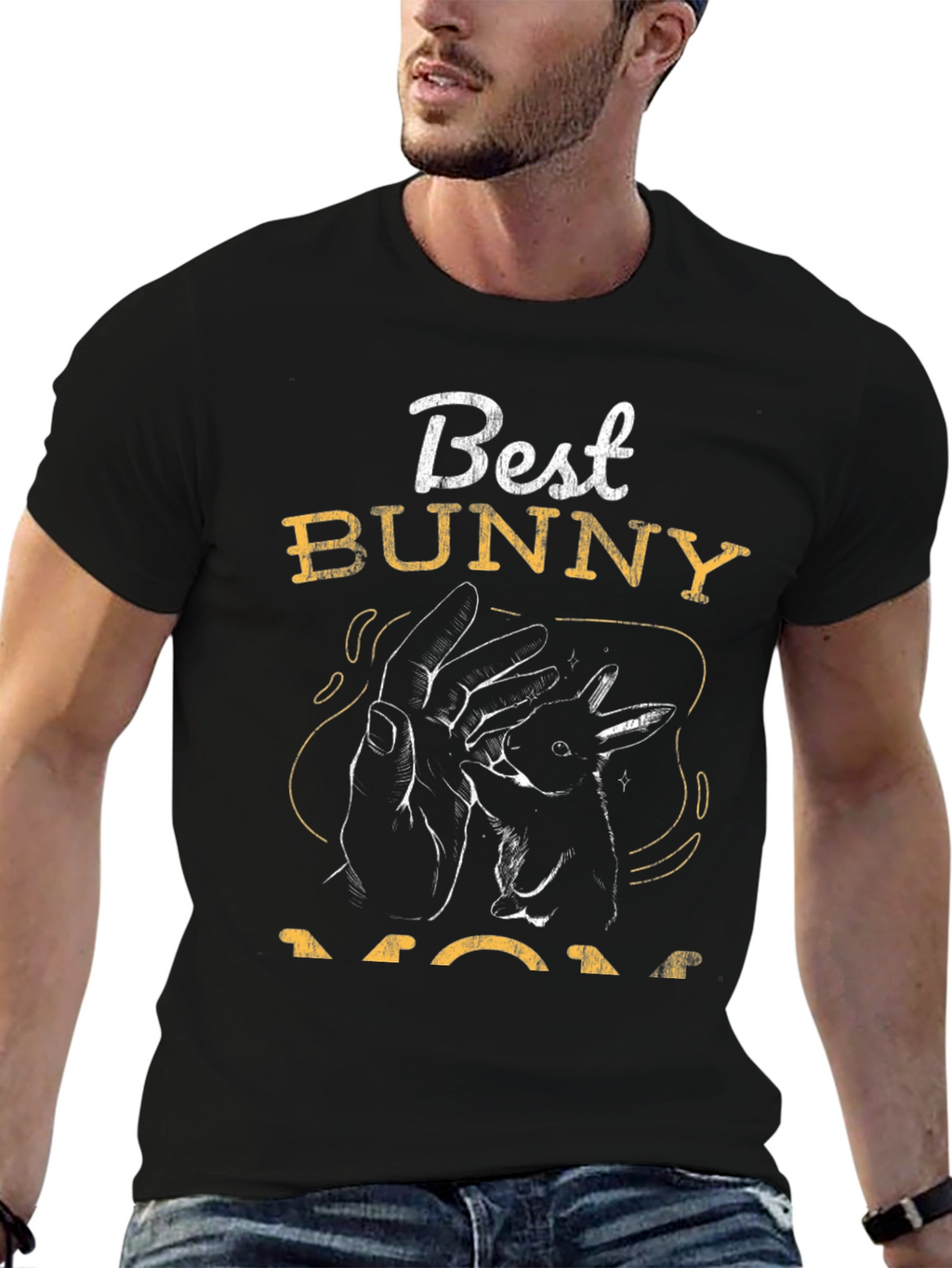 Best Bunny Mom Black T-Shirt
