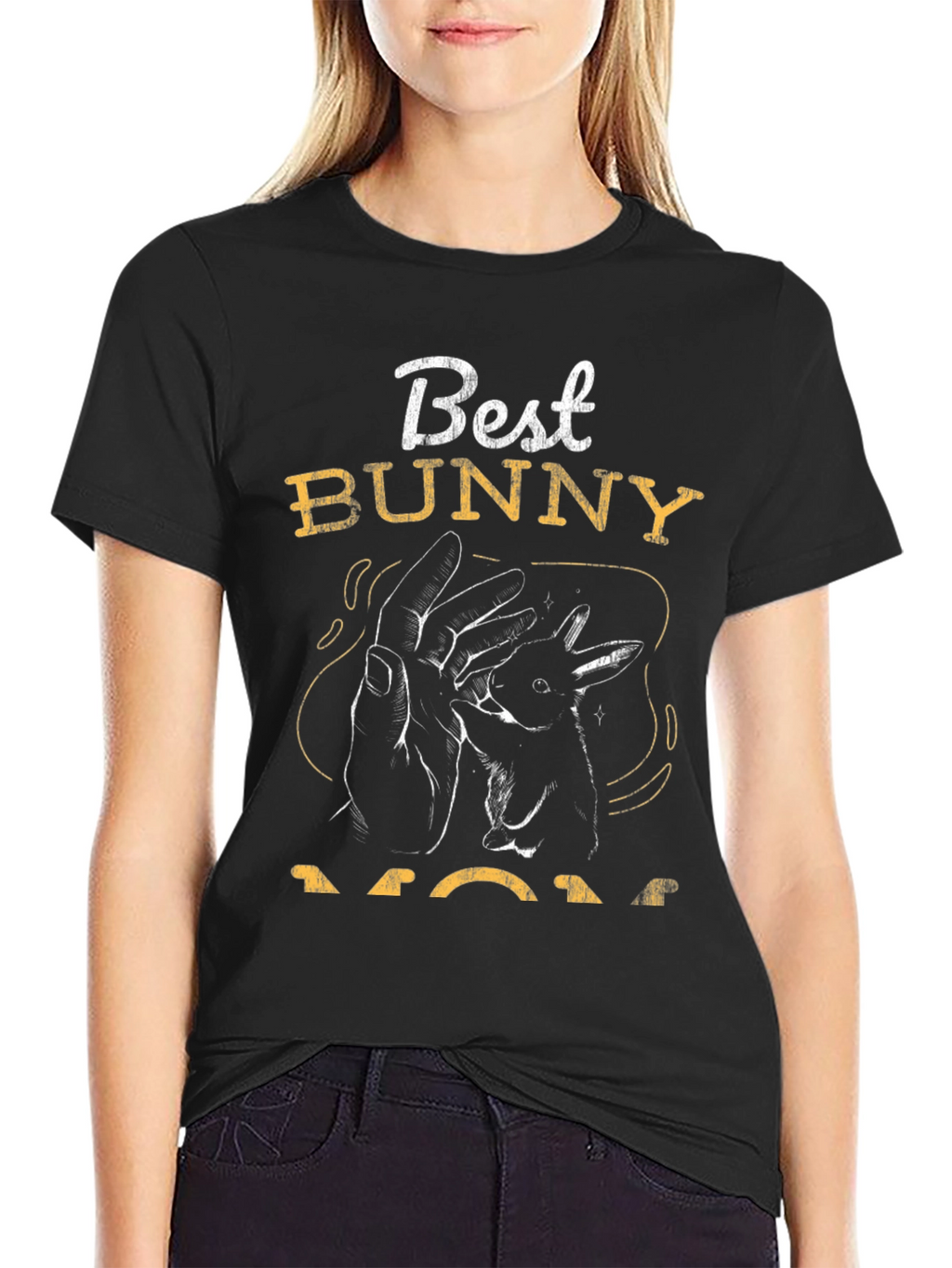 Best Bunny Mom Black T-Shirt