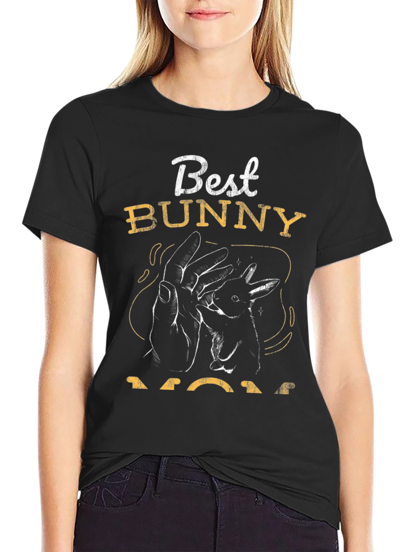 Best Bunny Mom Black T-Shirt