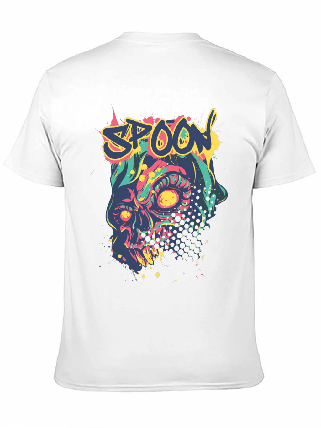 Spoon Skull Graphic Tee - Trendy Mens Black T-Shirt
