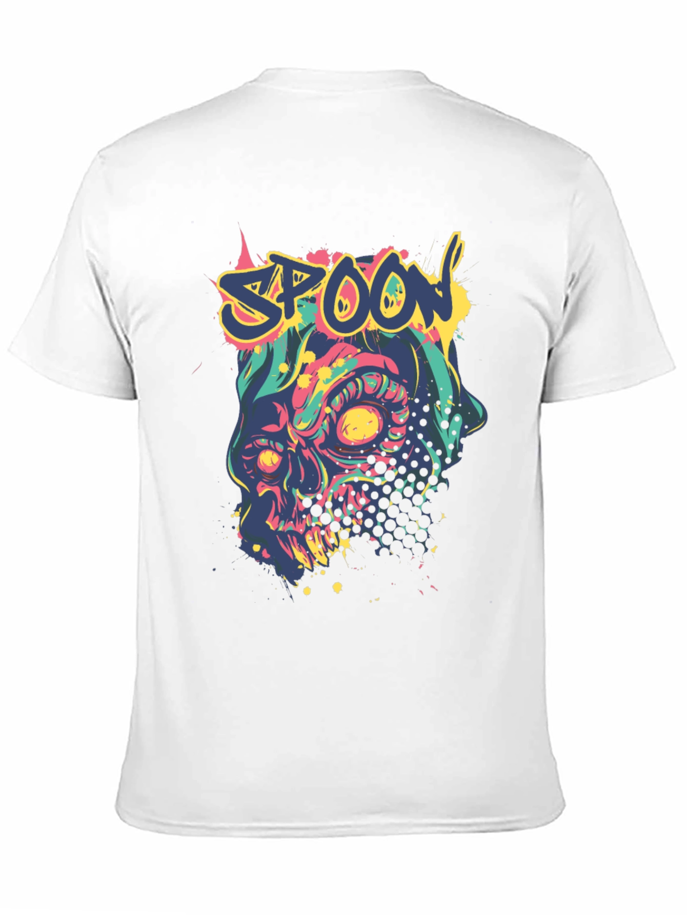 Spoon Skull Graphic Tee - Trendy Mens Black T-Shirt