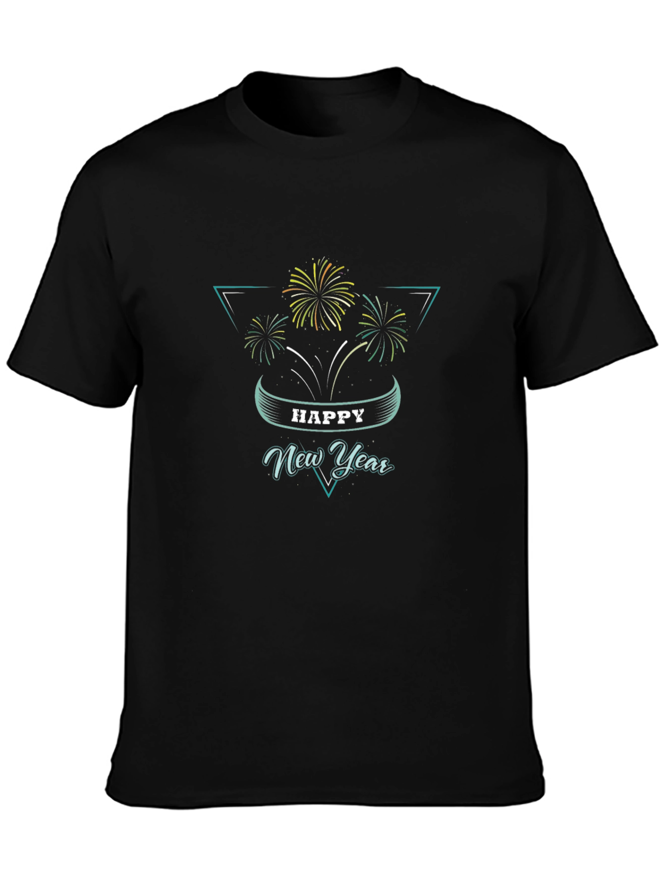 Happy New Year Fireworks Graphic Tee