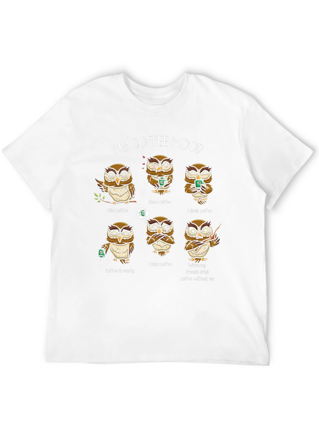 My Coffee Mood Owl Graphic T-Shirt