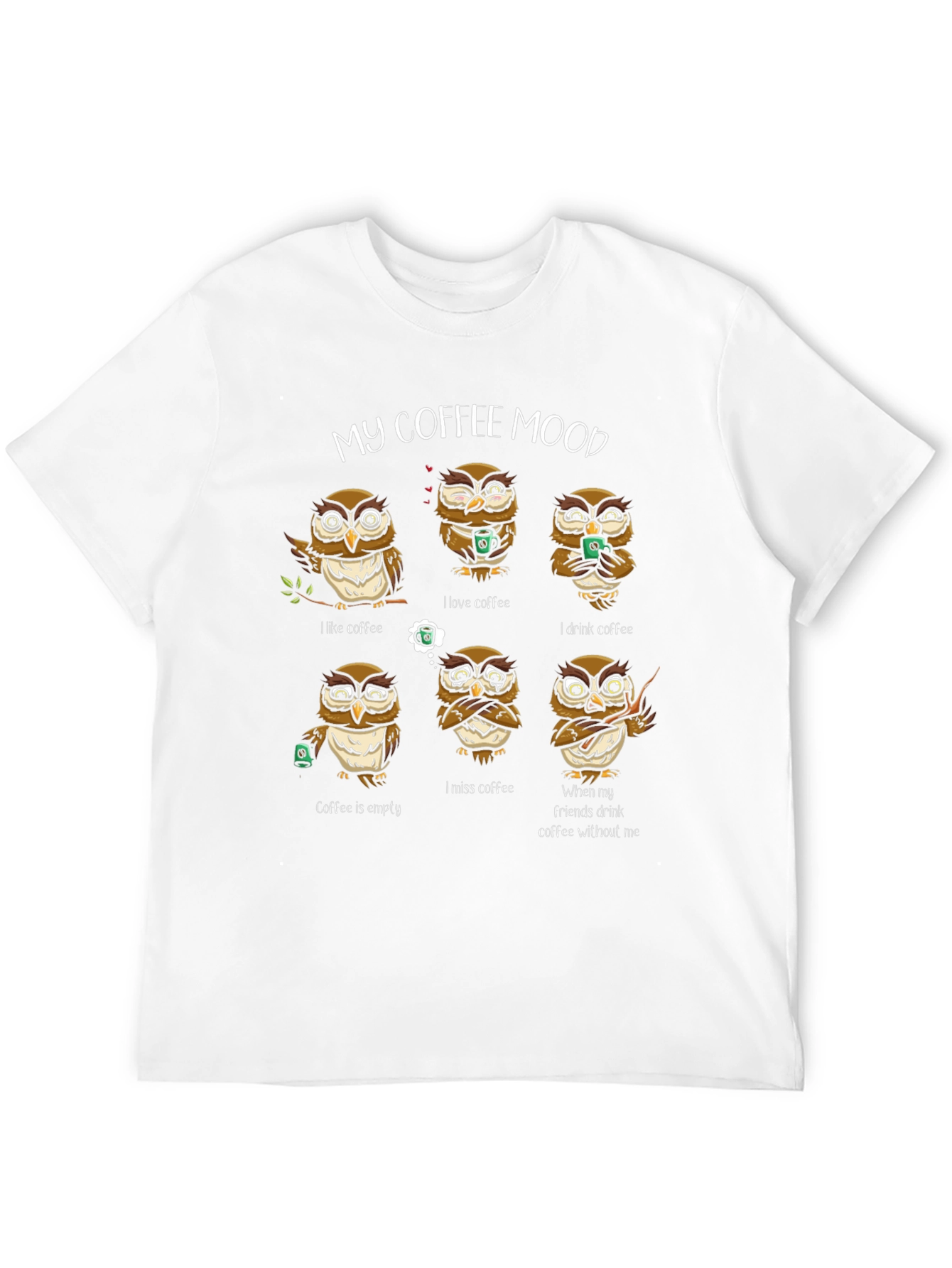 My Coffee Mood Owl Graphic T-Shirt