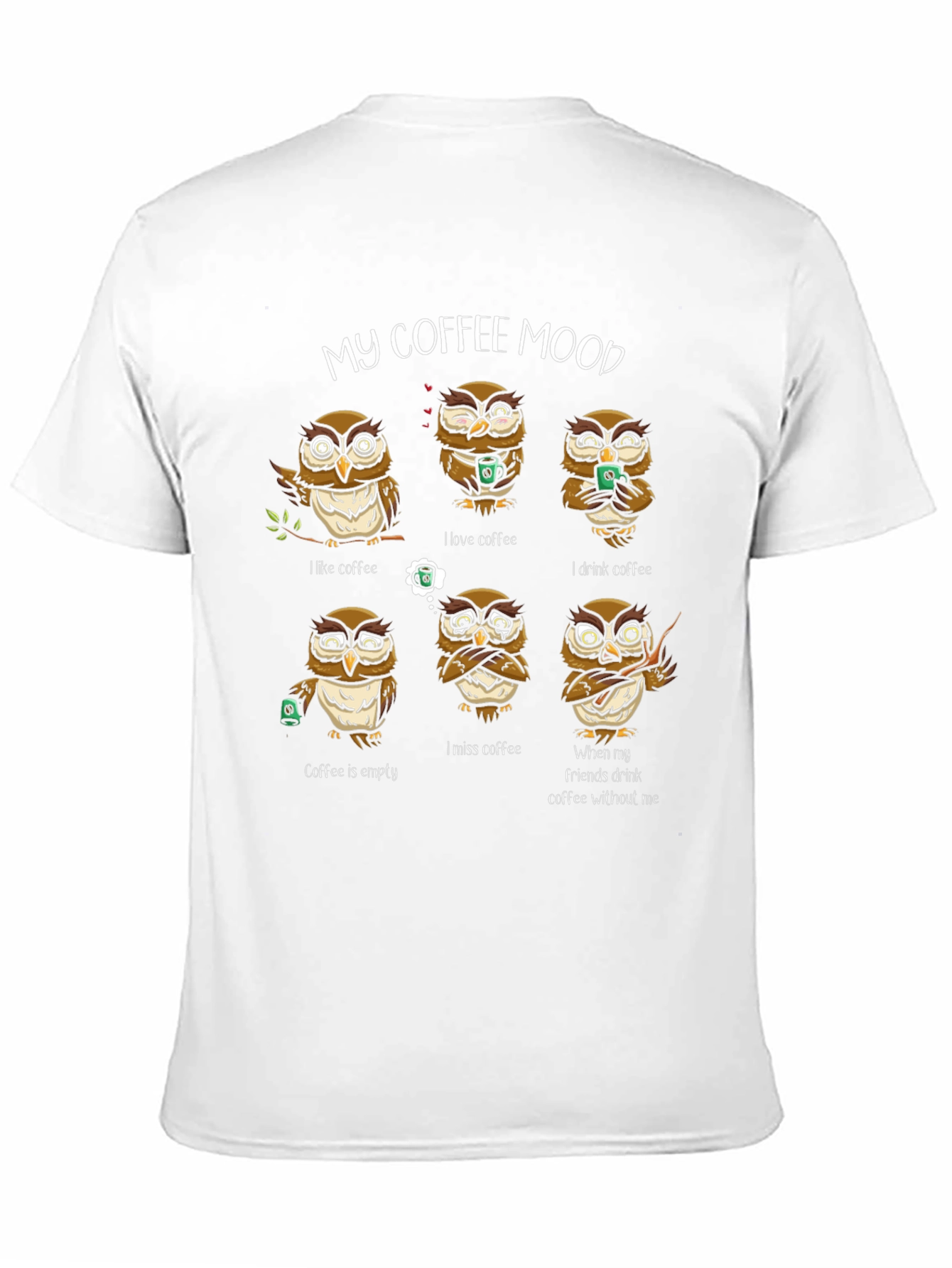 My Coffee Mood Owl Graphic T-Shirt